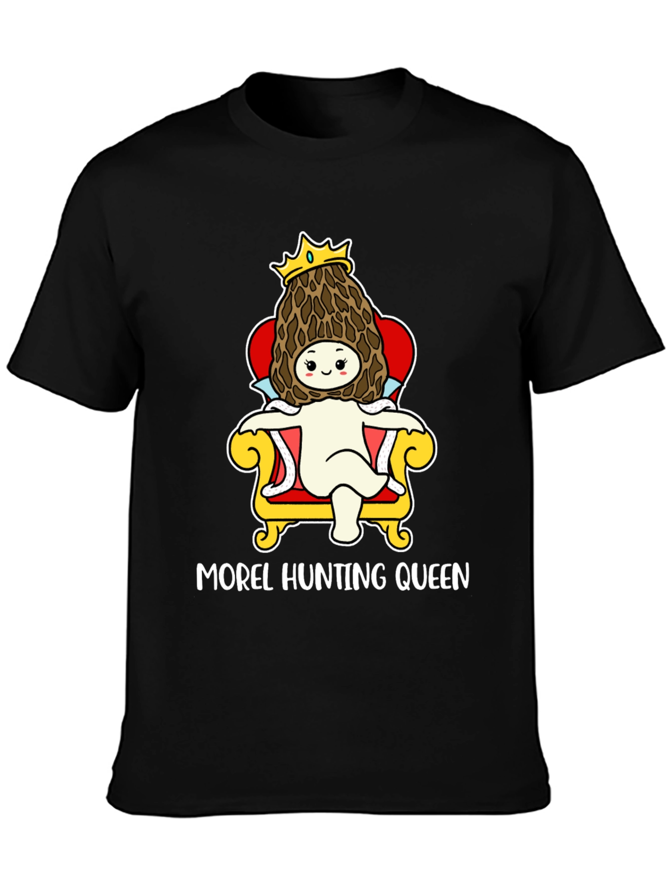 Morel Hunting Queen T-Shirt Mushroom Lover Tee