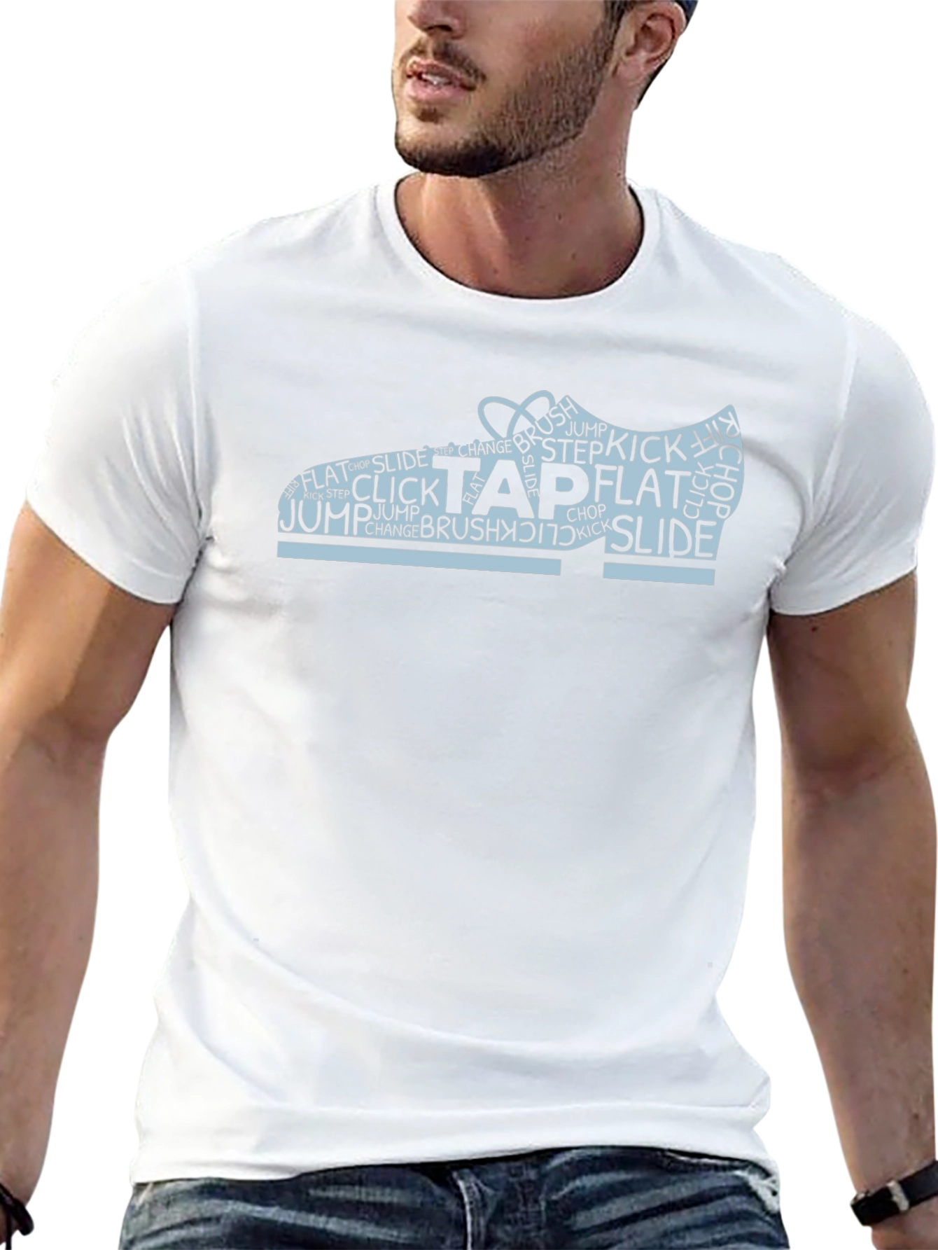 Tap Dance Shoe Word Art Black T-Shirt