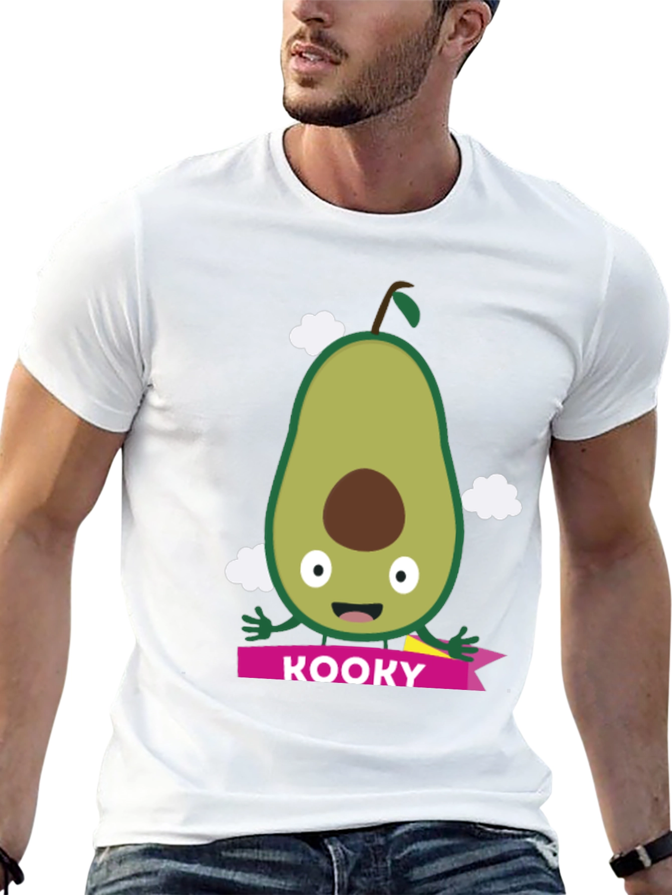 Kooky Avocado Graphic Tee - Black Cotton T-Shirt