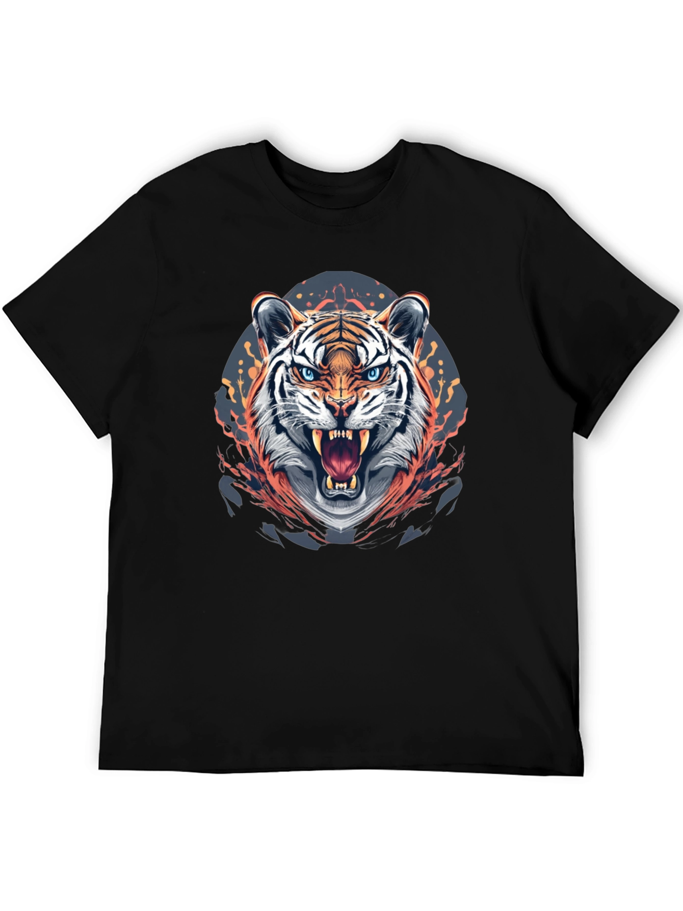 Fierce Tiger Graphic Print Black T-Shirt