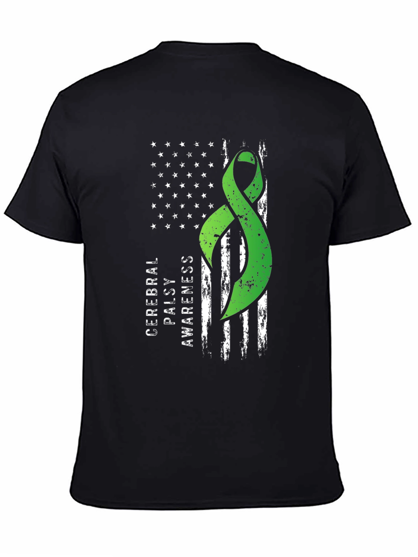 Cerebral Palsy Awareness Ribbon Flag Graphic Tee