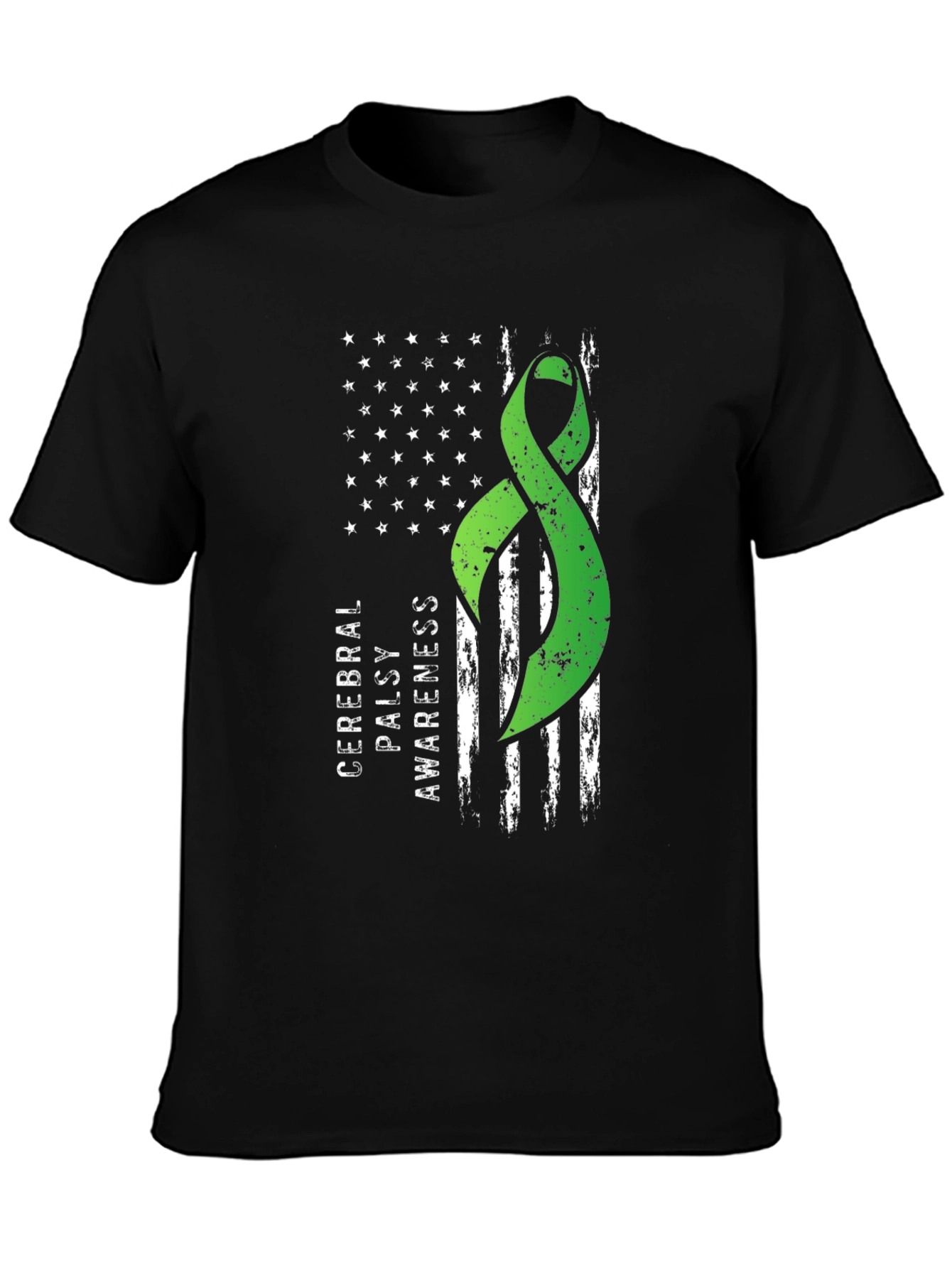 Cerebral Palsy Awareness Ribbon Flag Graphic Tee