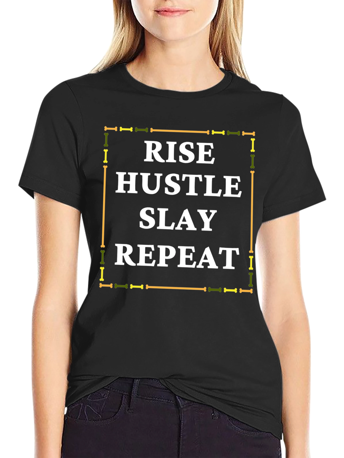 Rise Hustle Slay Repeat Graphic T-Shirt