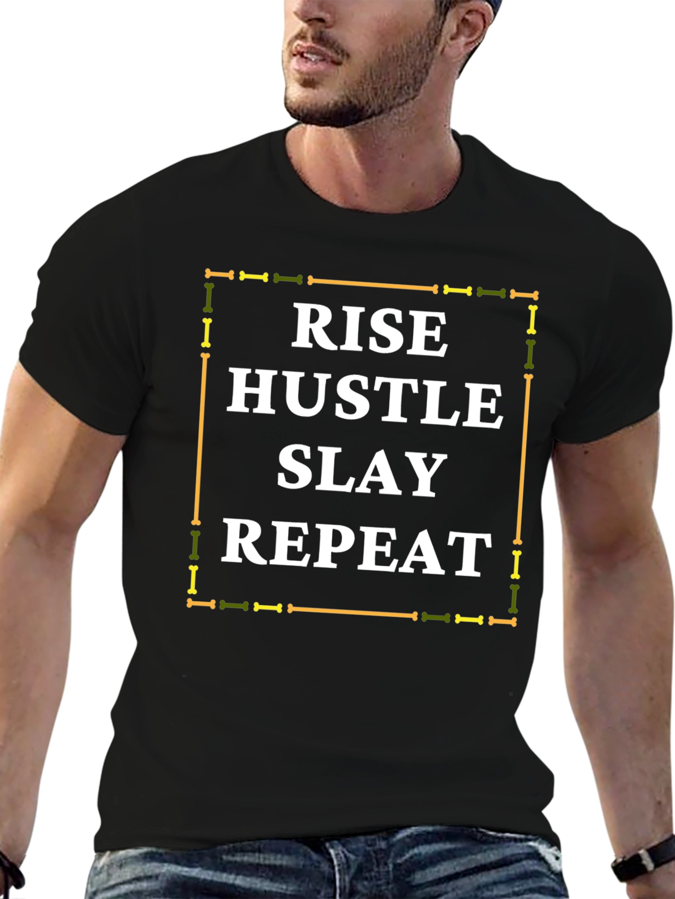 Rise Hustle Slay Repeat Graphic T-Shirt