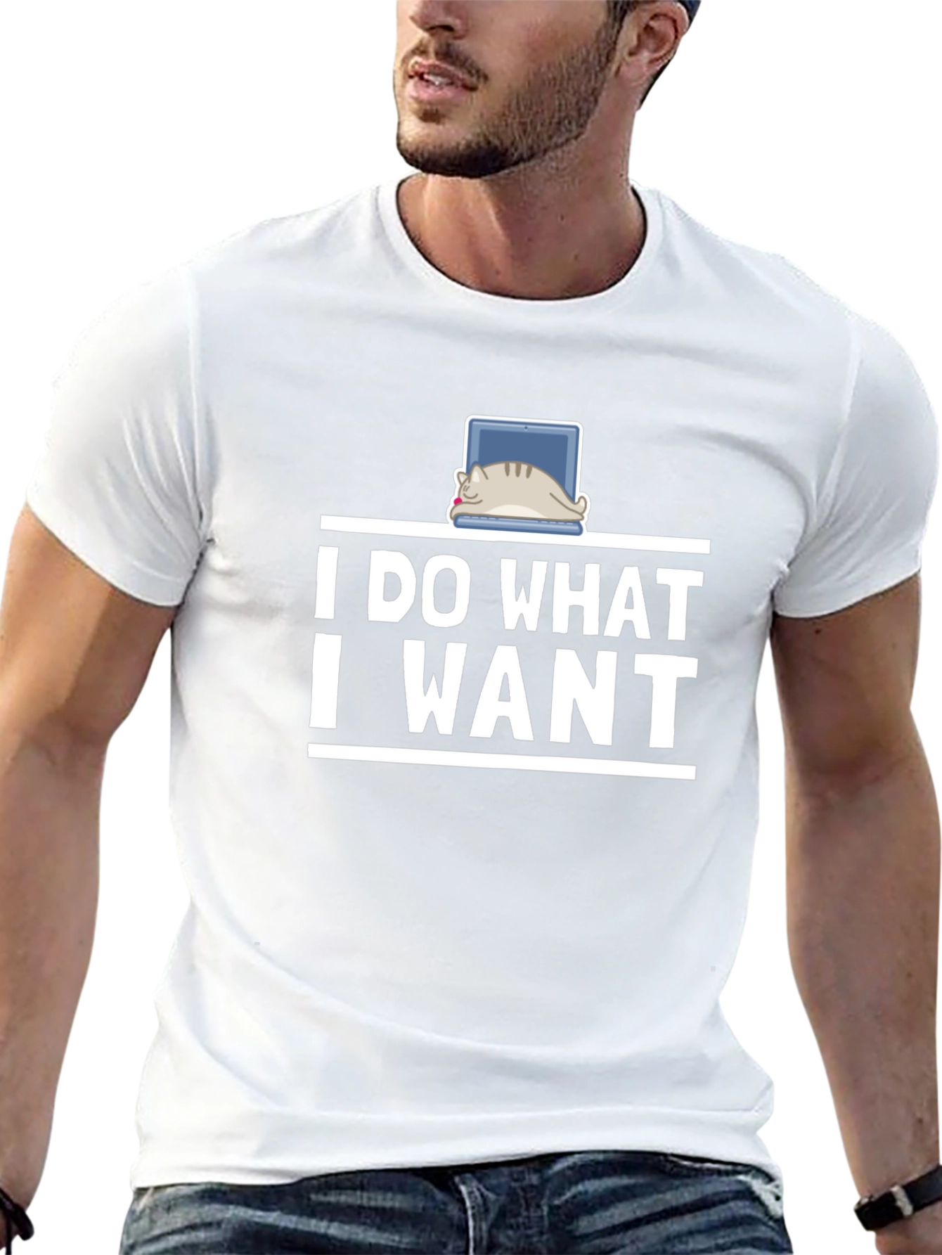 I Do What I Want Cat Laptop T-Shirt