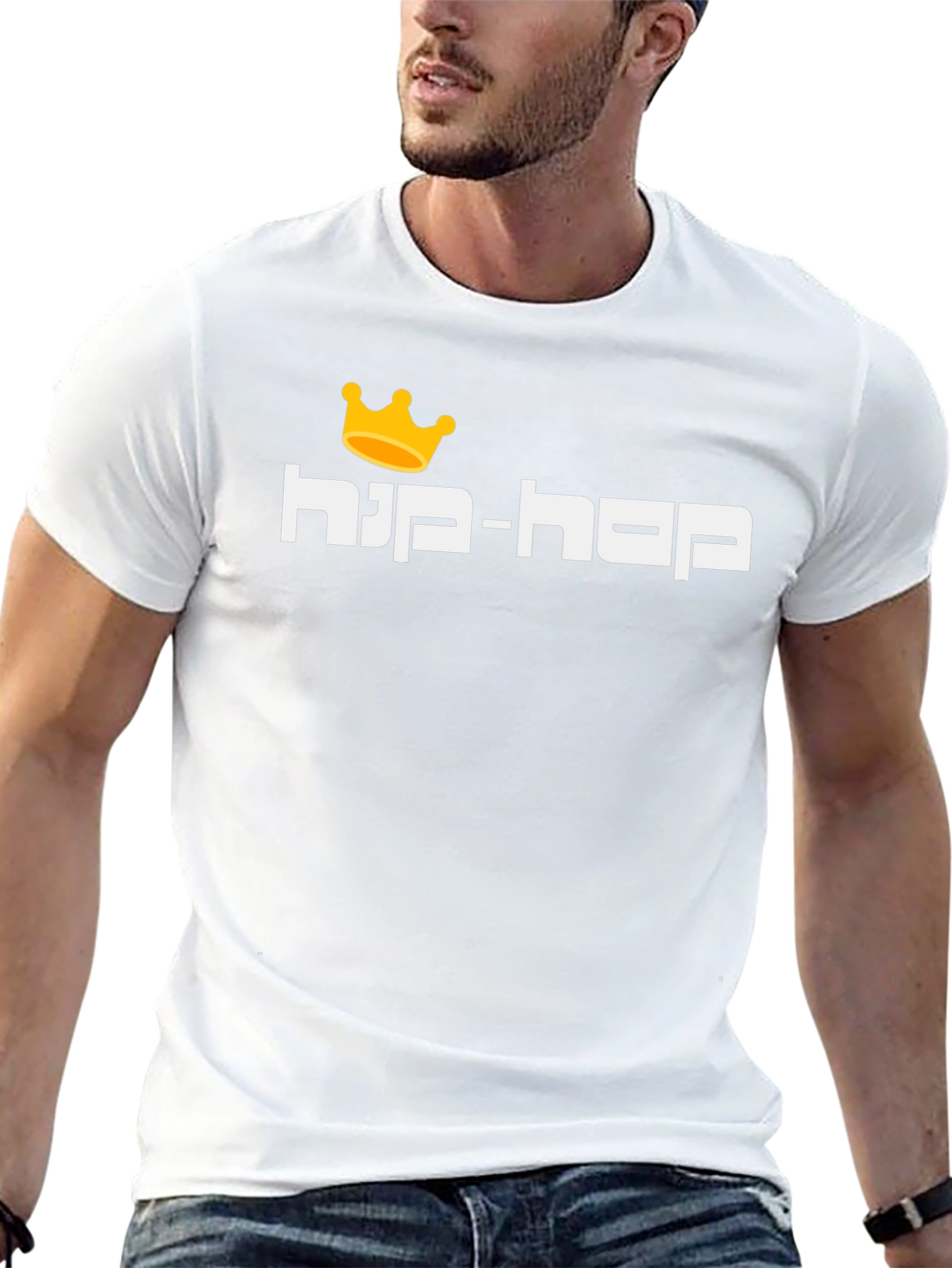 Hip-Hop King Crown Graphic T-Shirt - Black