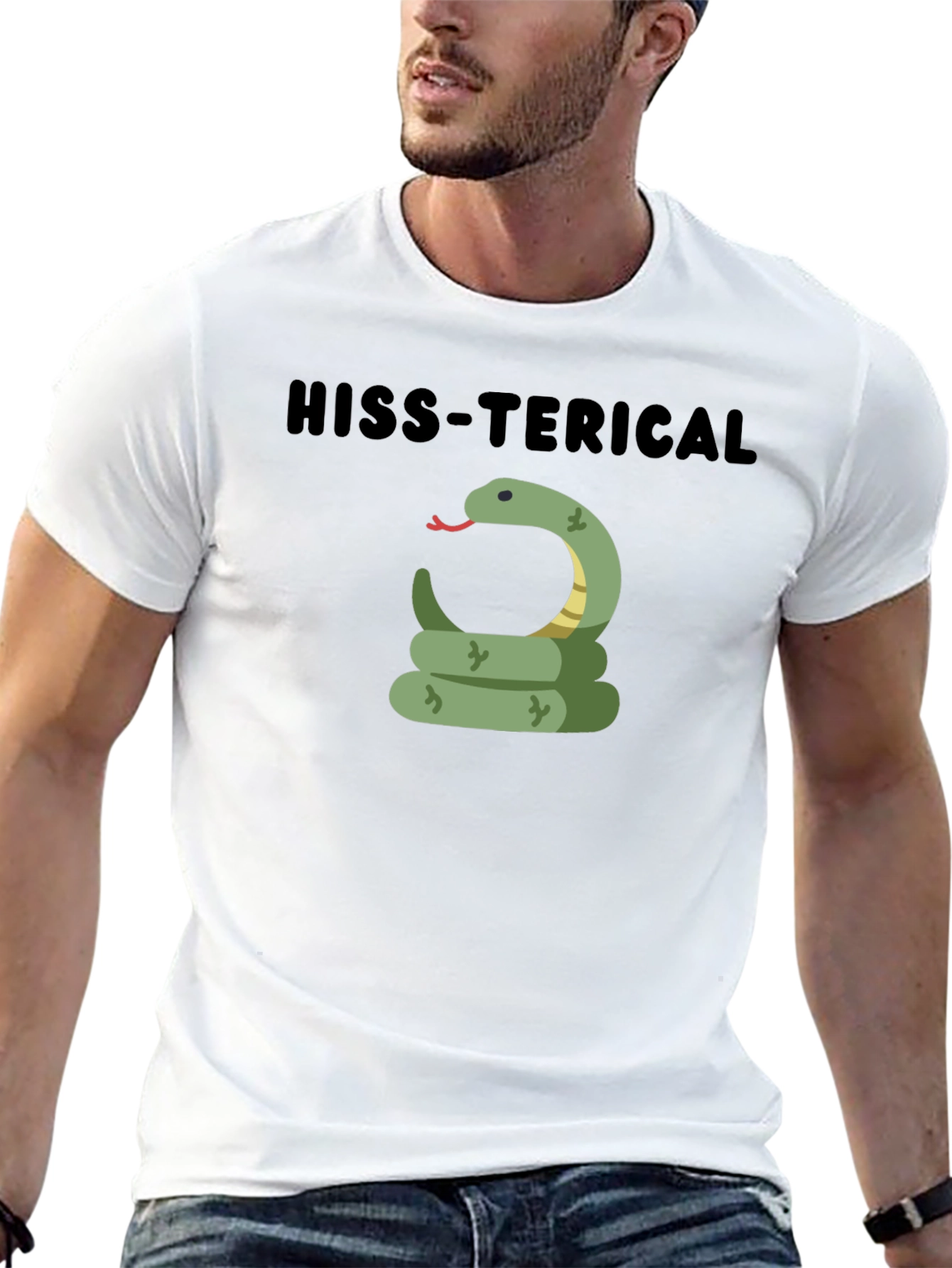 Hiss-terical Snake Graphic Black T-Shirt