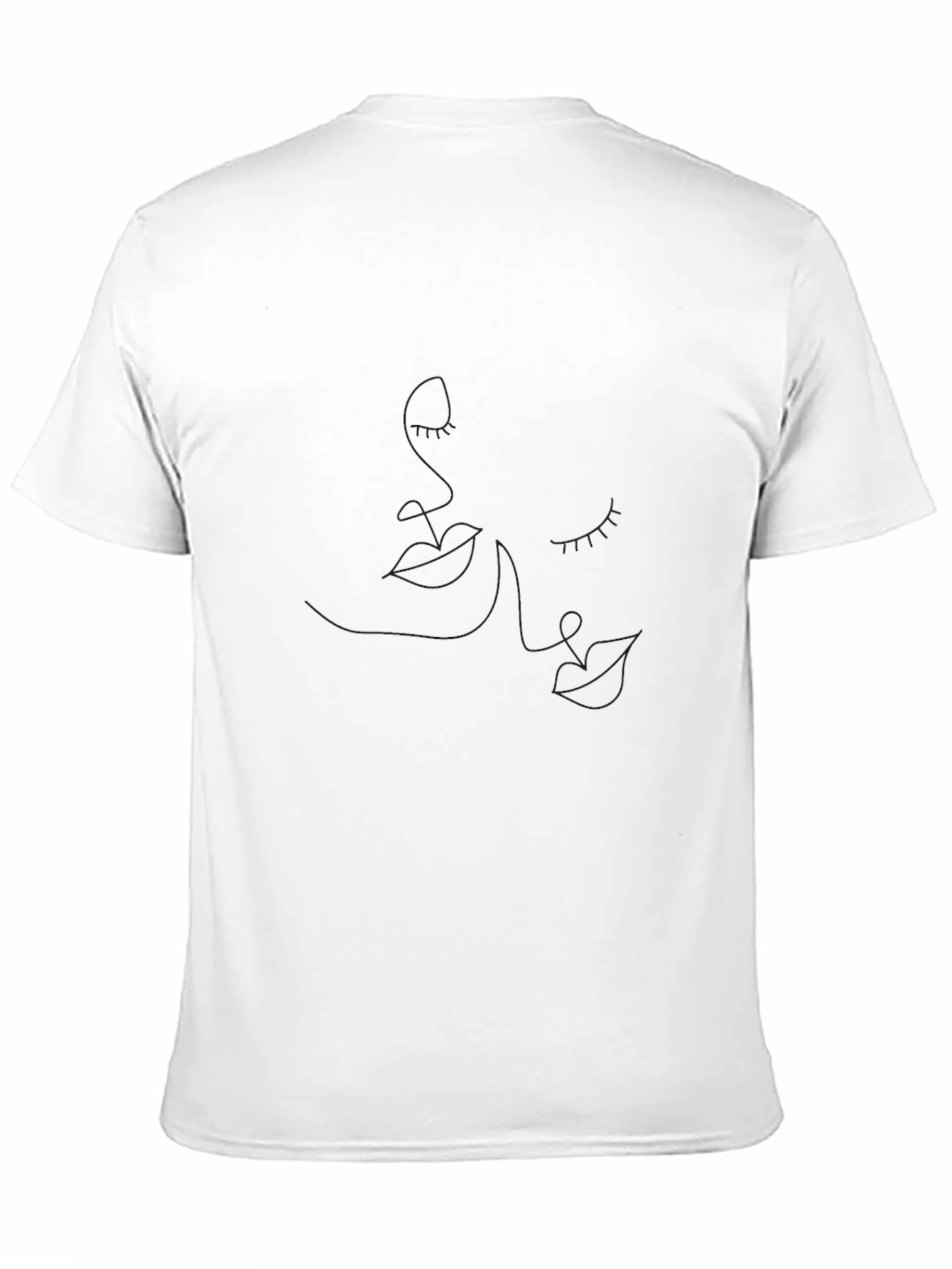 Minimalist Line Art Black T-Shirt