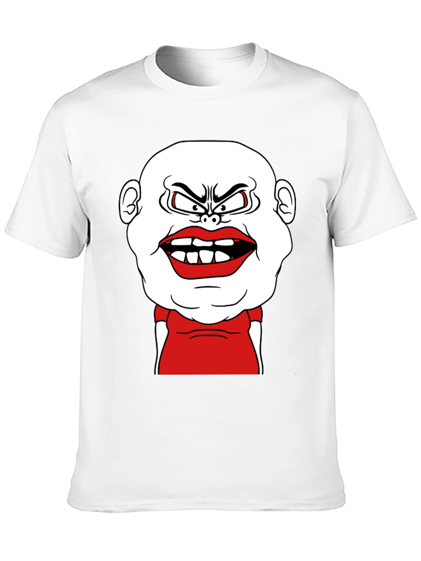 Cartoon Face Graphic Tee - Black