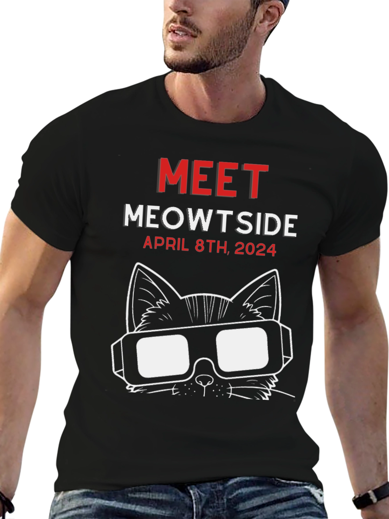 Meowtside Cat T-Shirt - April 8th 2024