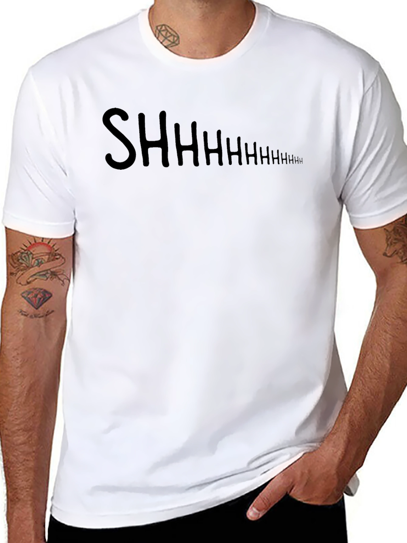 Shhhhhhh Black Graphic Tee Shirt