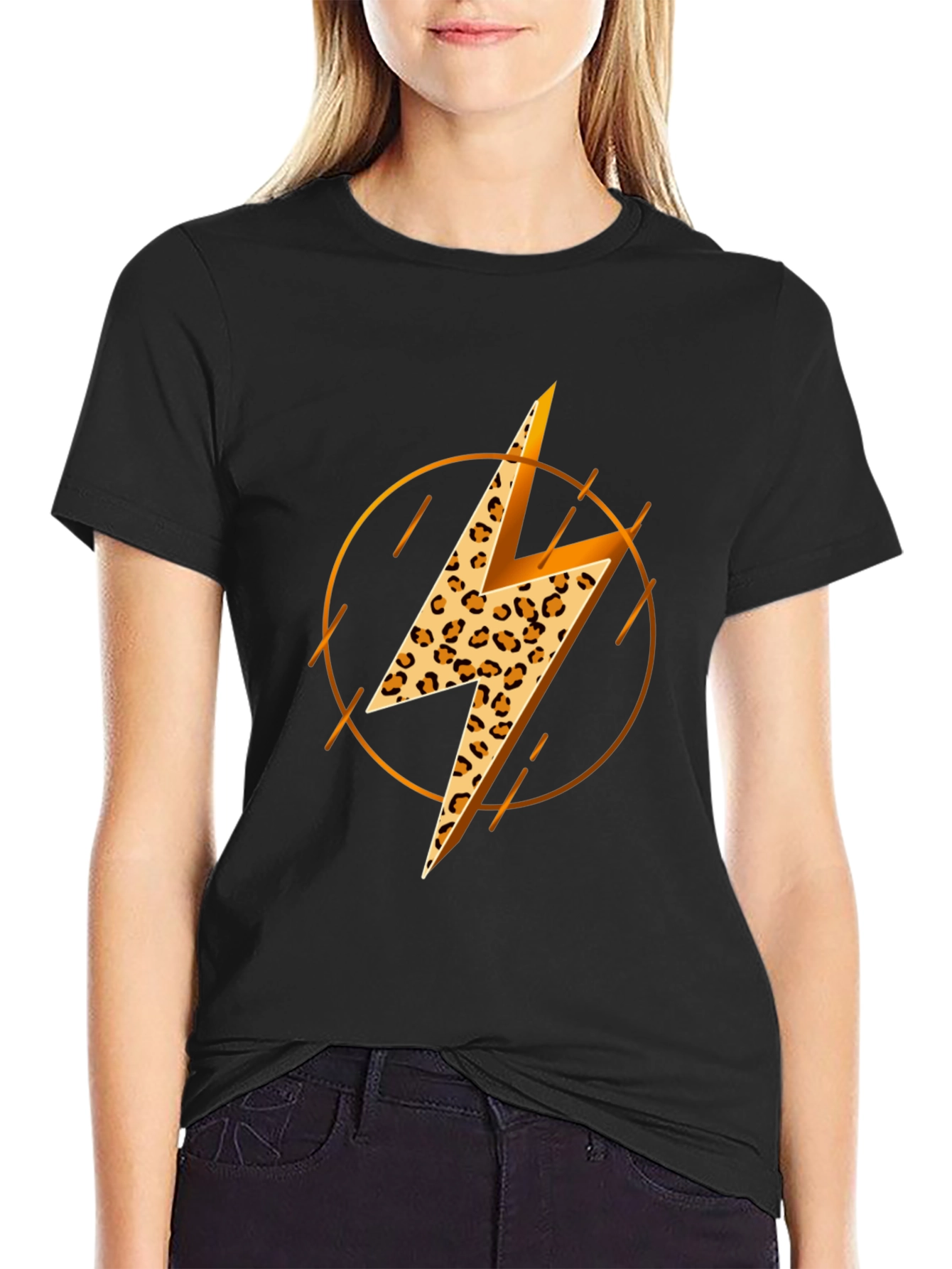 Leopard Lightning Bolt Graphic Tee