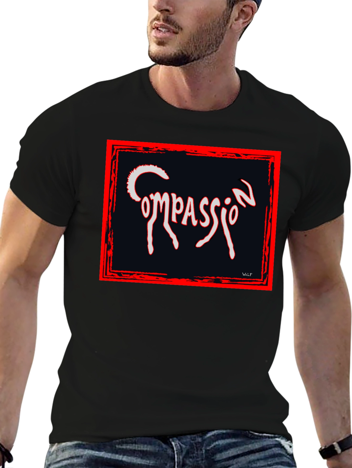 Compassion Graphic Tee - Black Unique Design