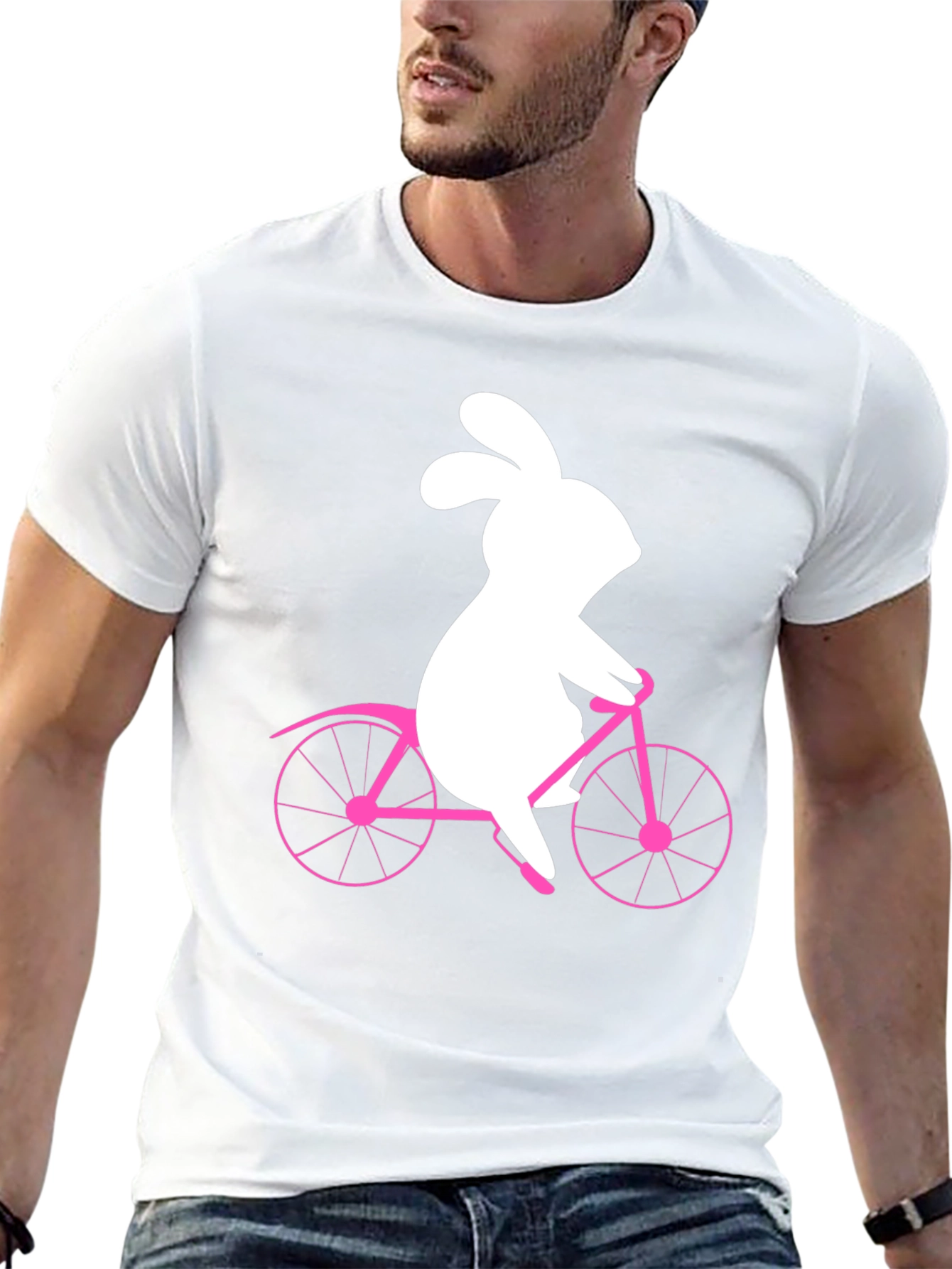 Bunny on Bike Graphic Tee - Black T-Shirt