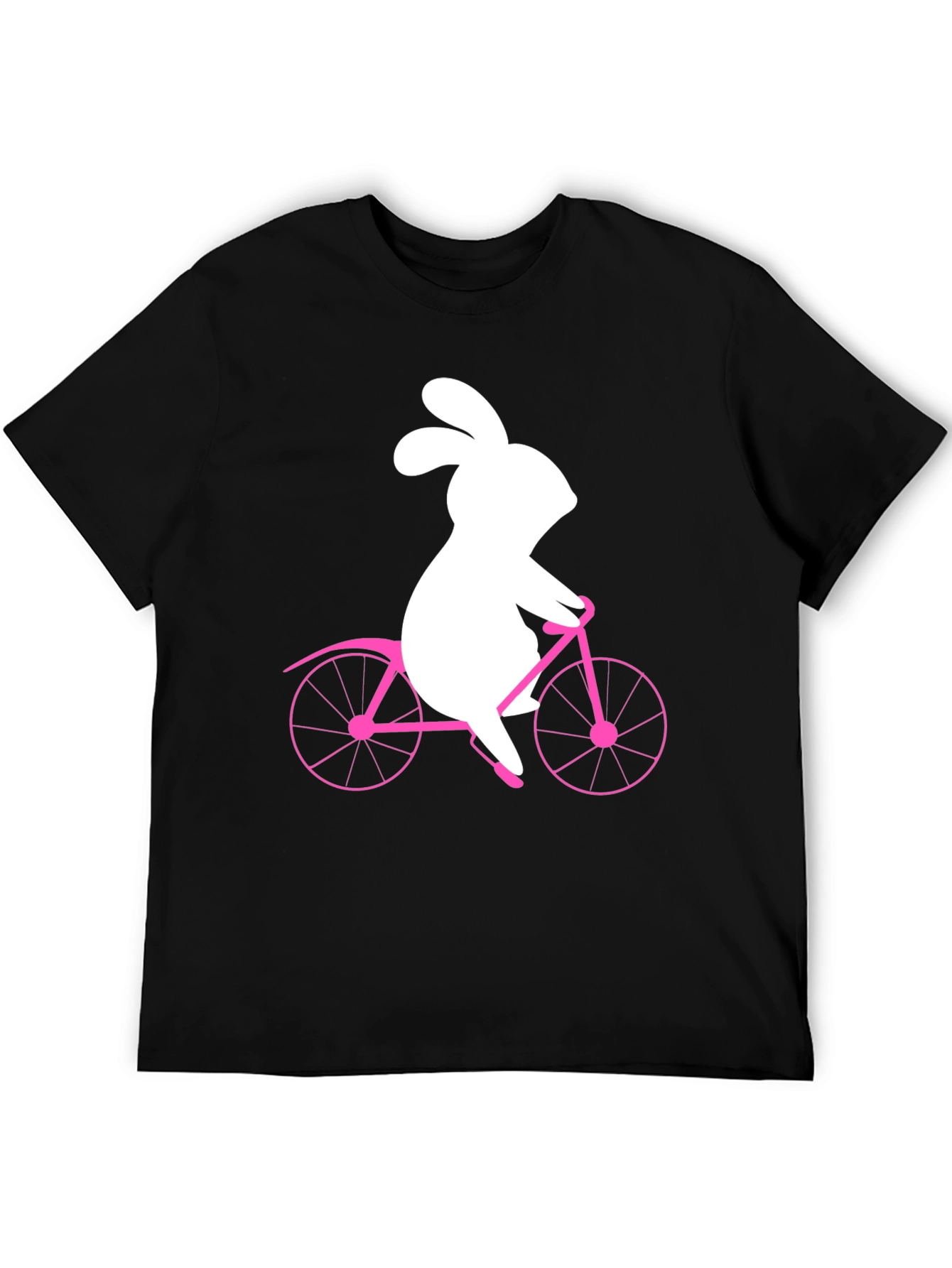 Bunny on Bike Graphic Tee - Black T-Shirt