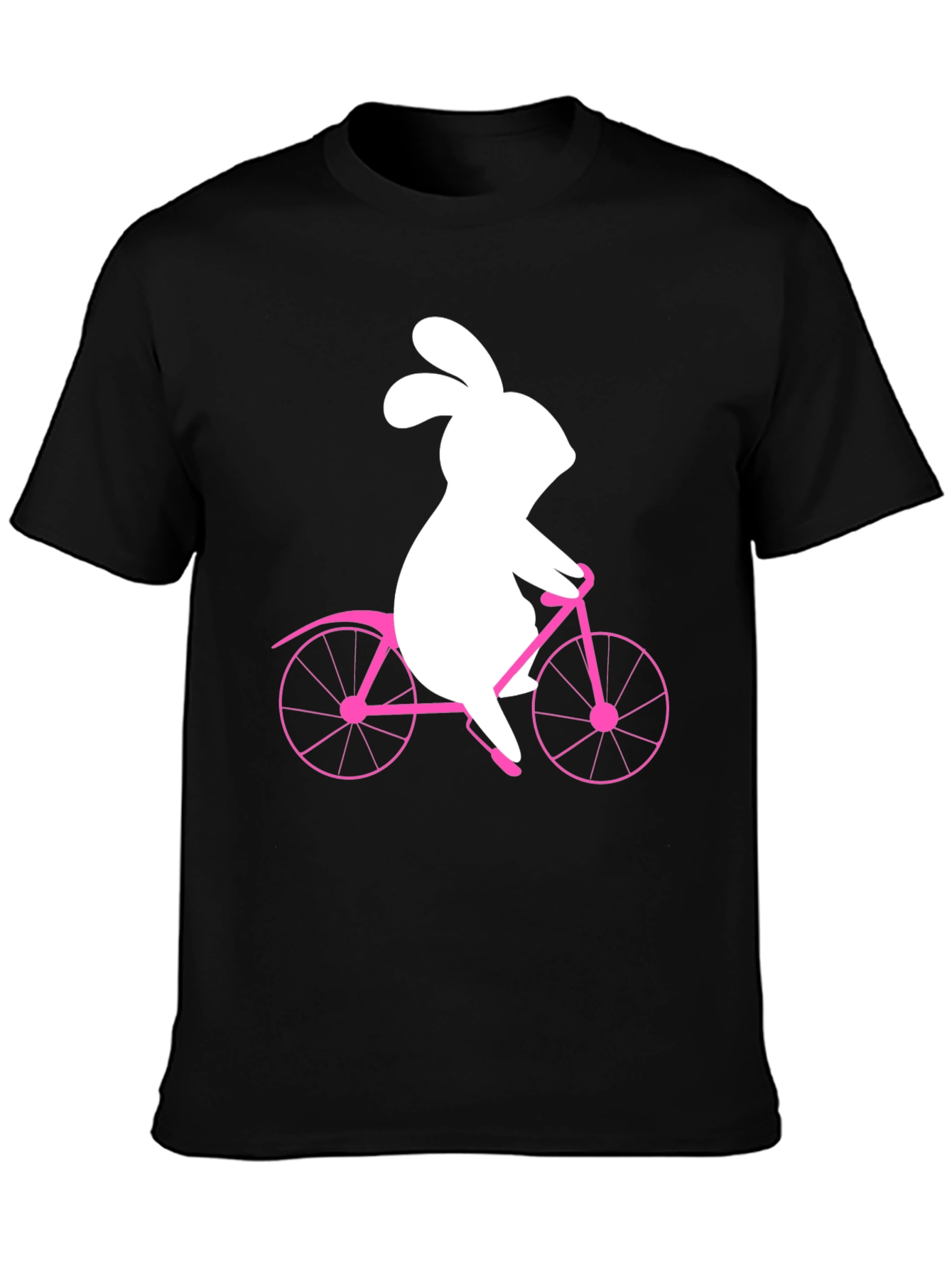 Bunny on Bike Graphic Tee - Black T-Shirt