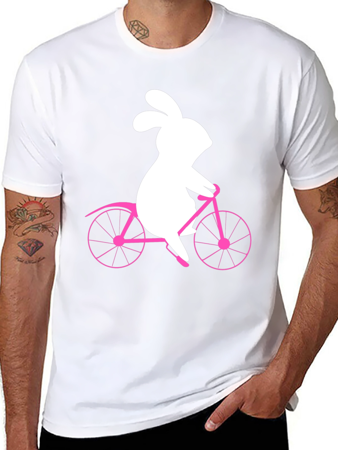 Bunny on Bike Graphic Tee - Black T-Shirt