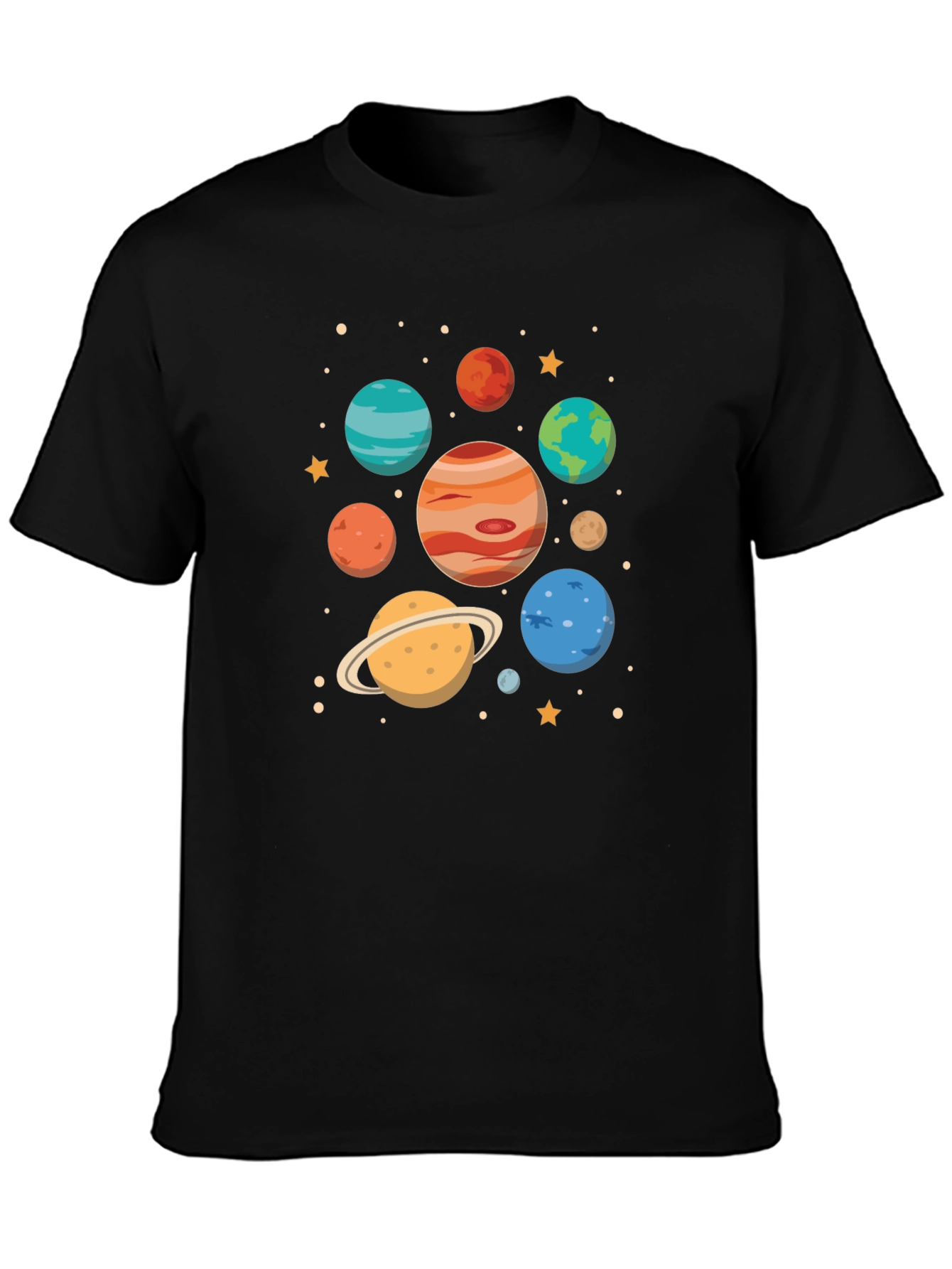 Cosmic Planets Graphic Tee - Black