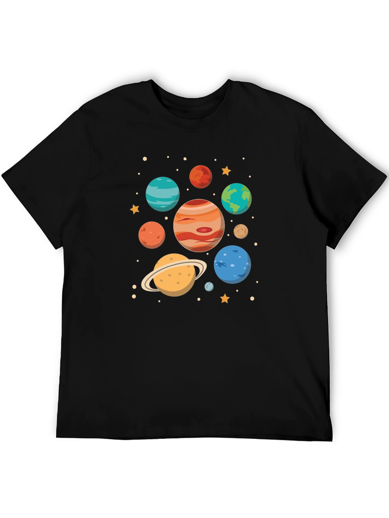 Cosmic Planets Graphic Tee - Black