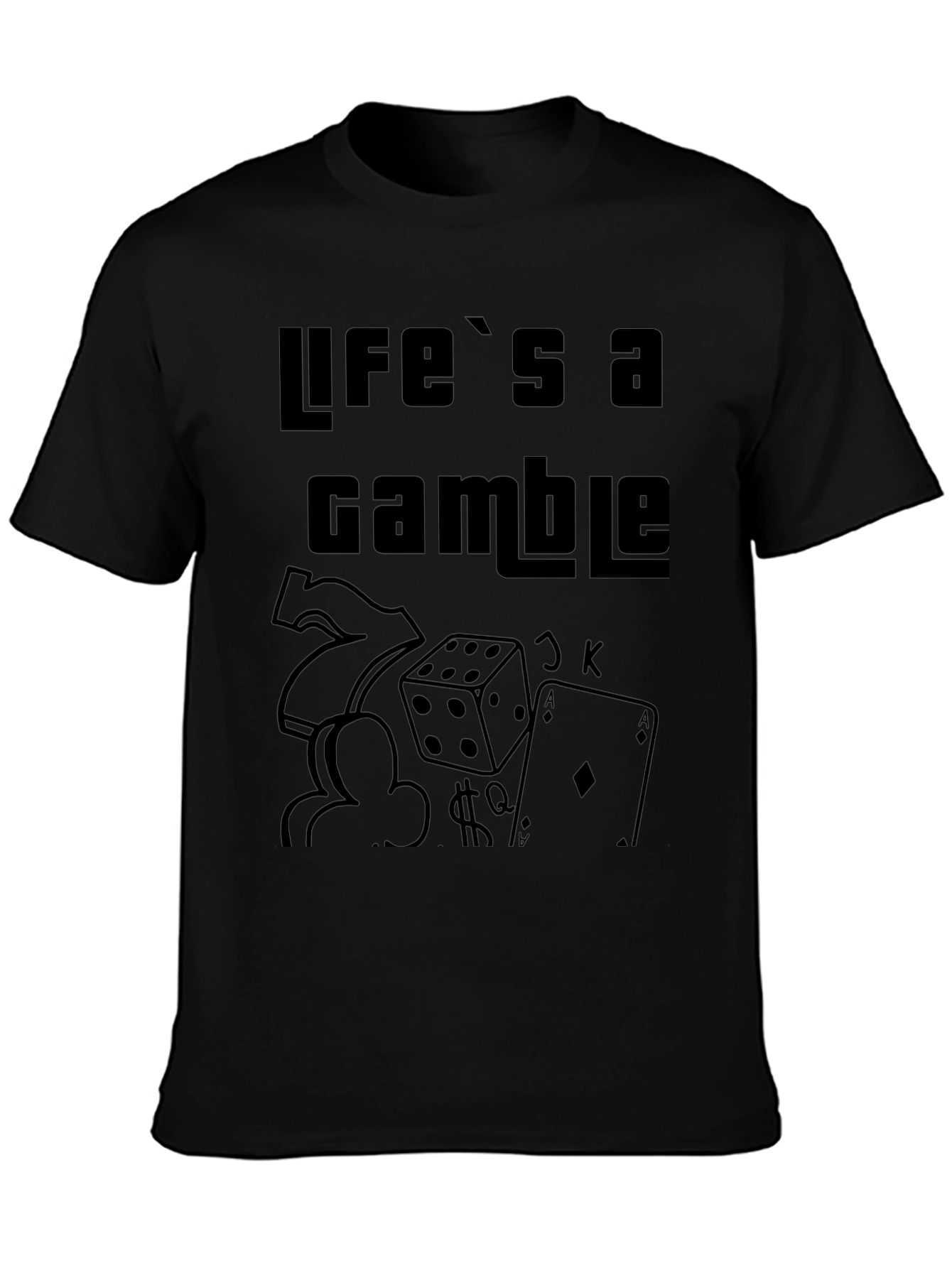 Lifes a Gamble Graphic Print Mens Tee
