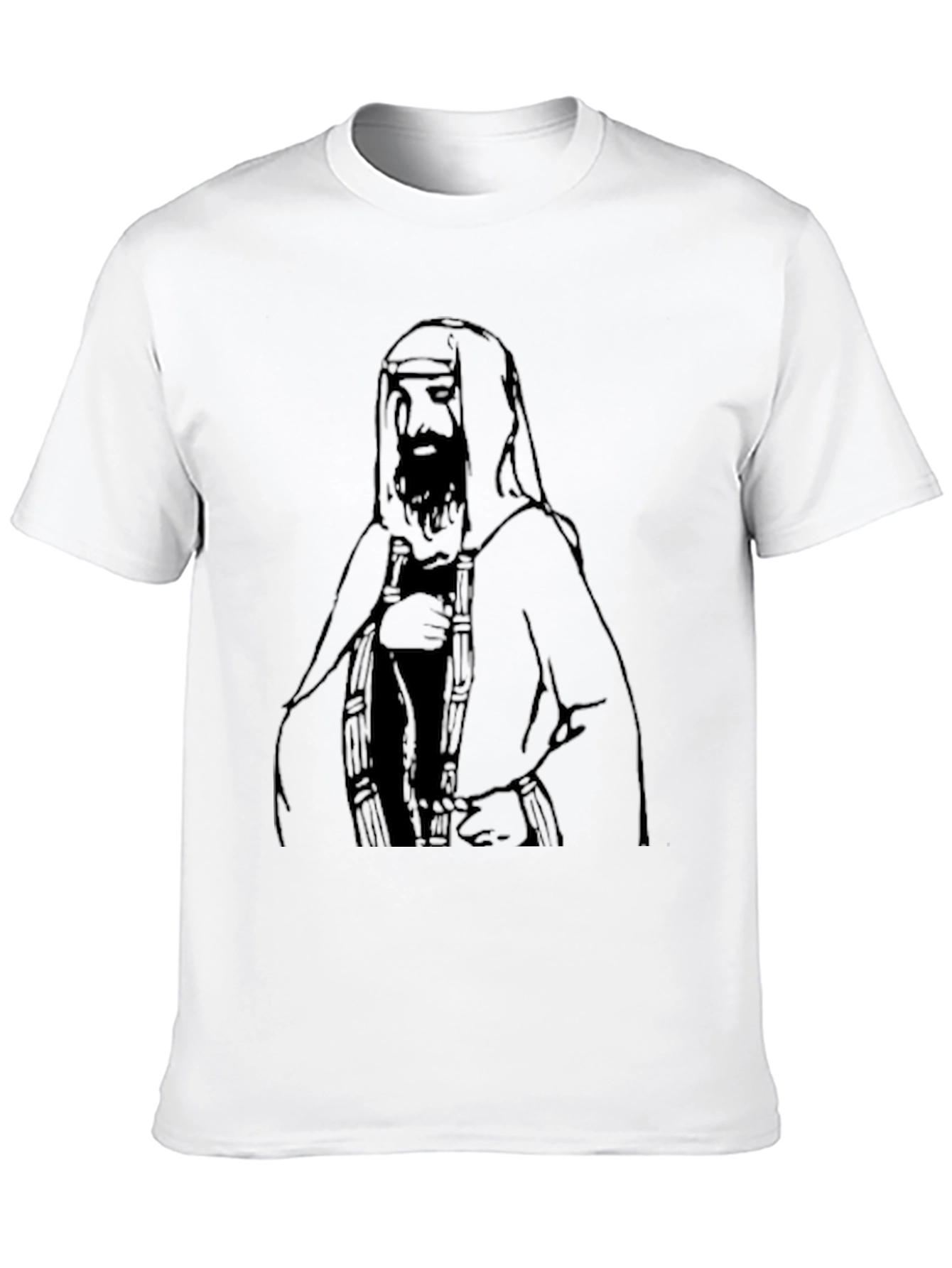 Black T-Shirt with Middle Eastern Man Graphic