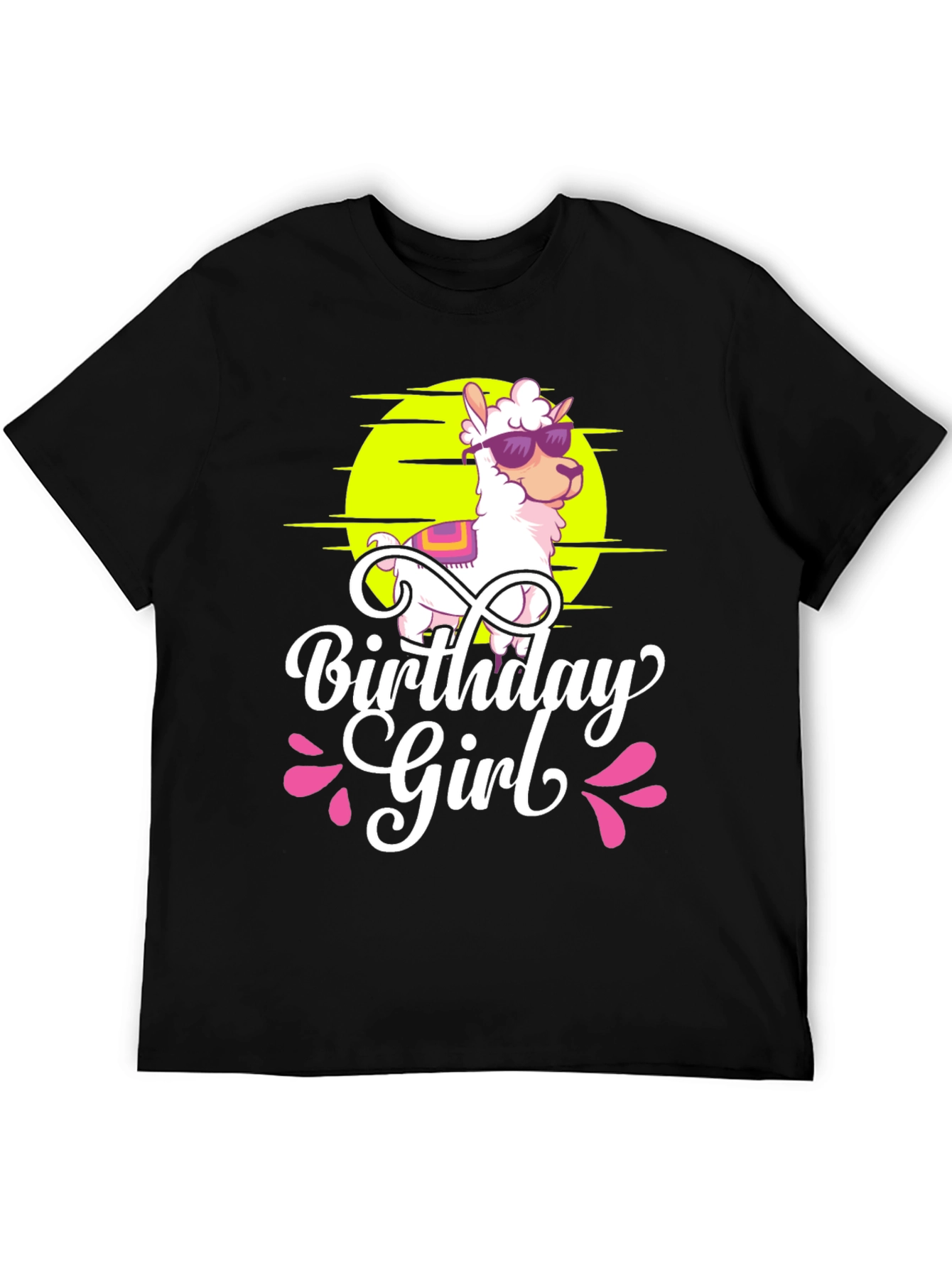 Birthday Girl Llama Graphic T-Shirt