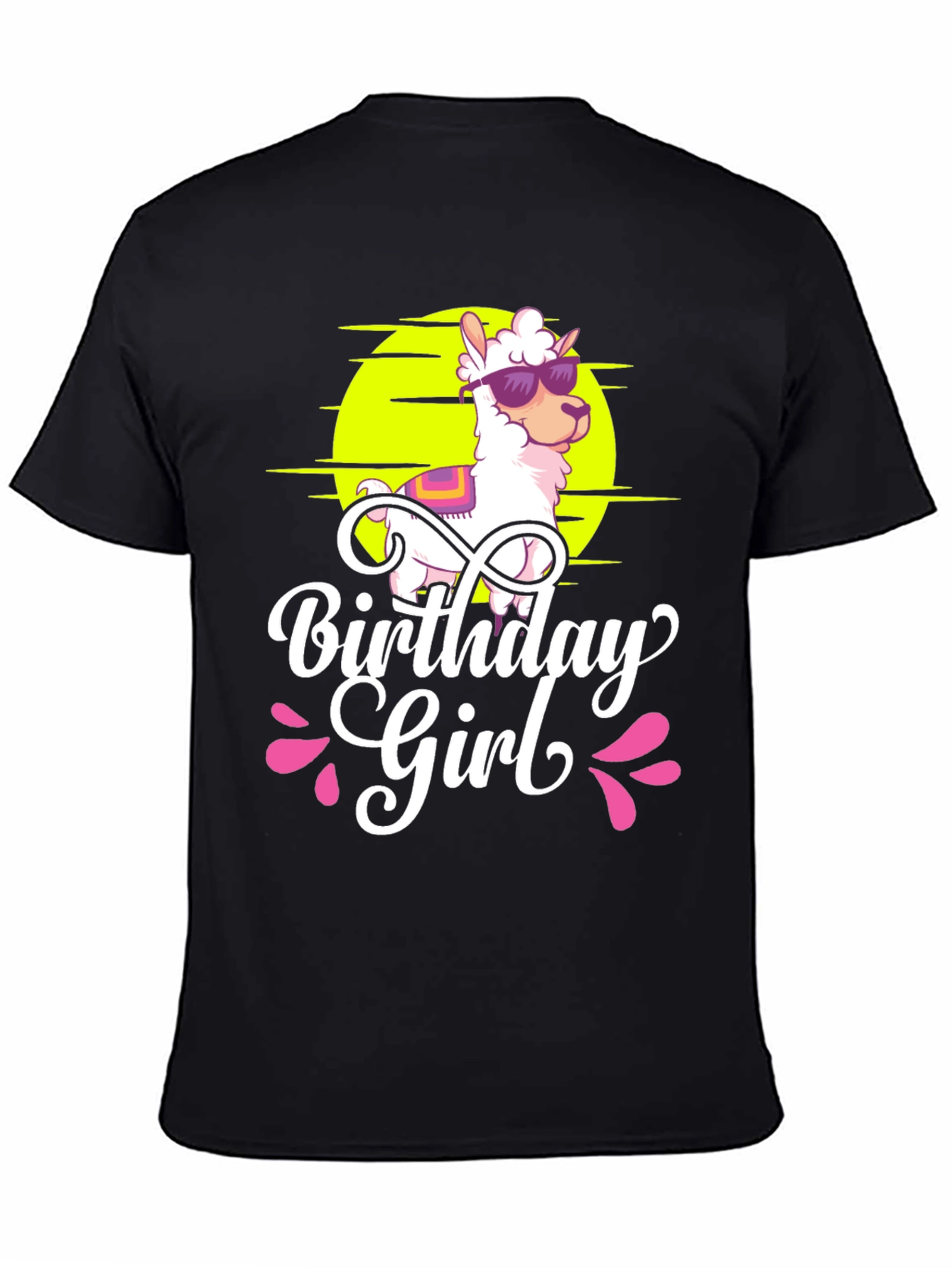 Birthday Girl Llama Graphic T-Shirt