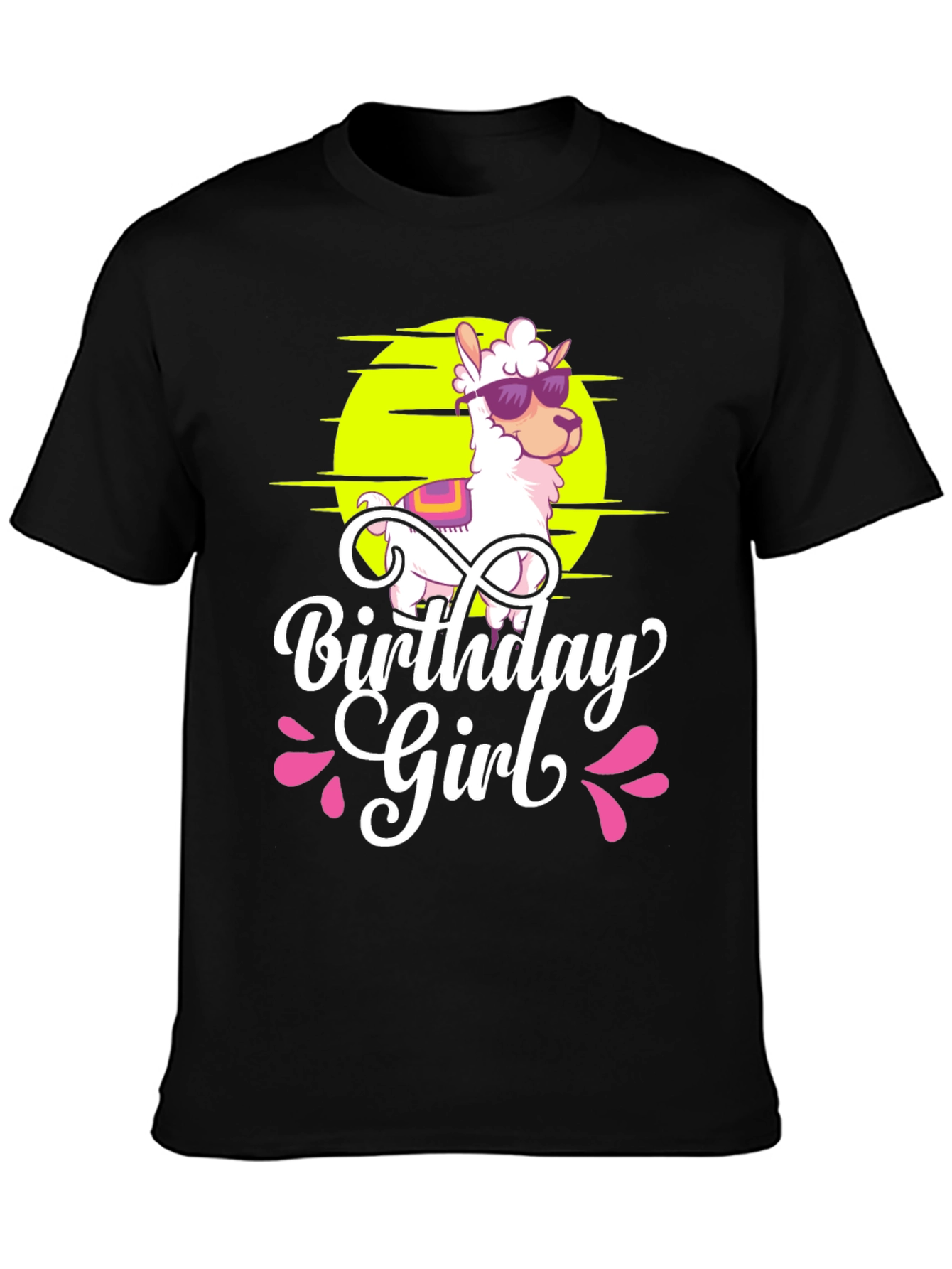 Birthday Girl Llama Graphic T-Shirt