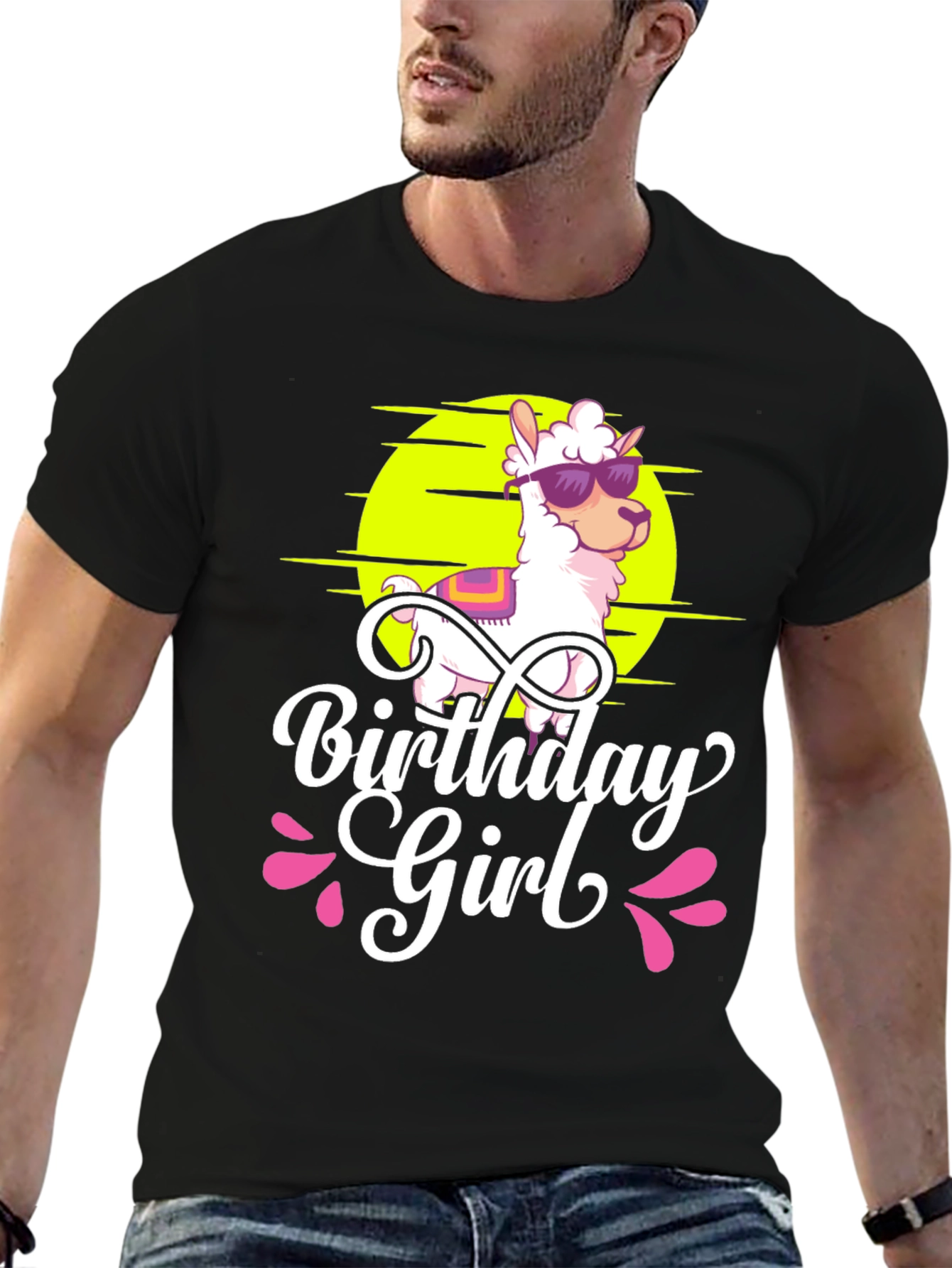 Birthday Girl Llama Graphic T-Shirt
