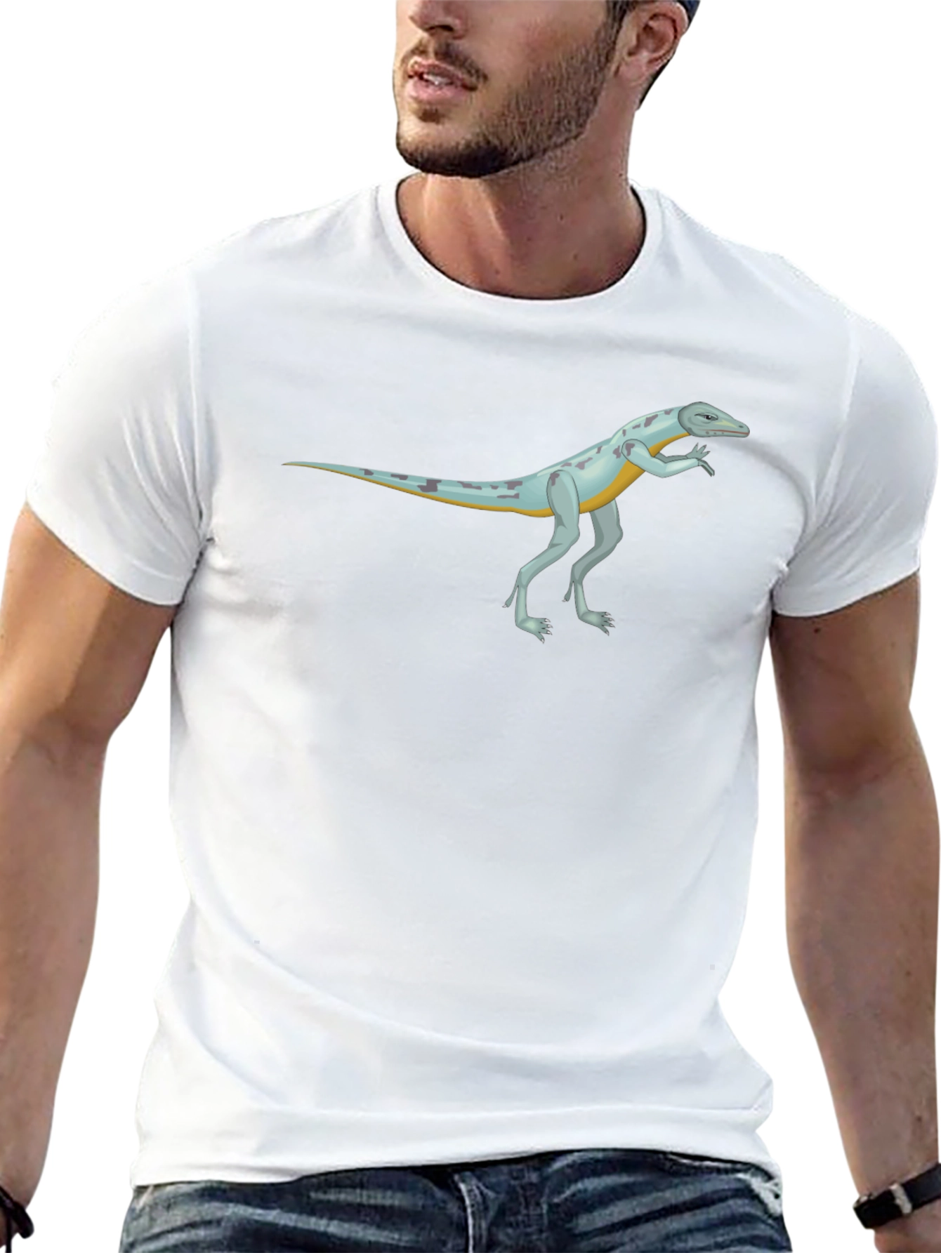 Cool Reptile Cartoon Graphic Black T-Shirt