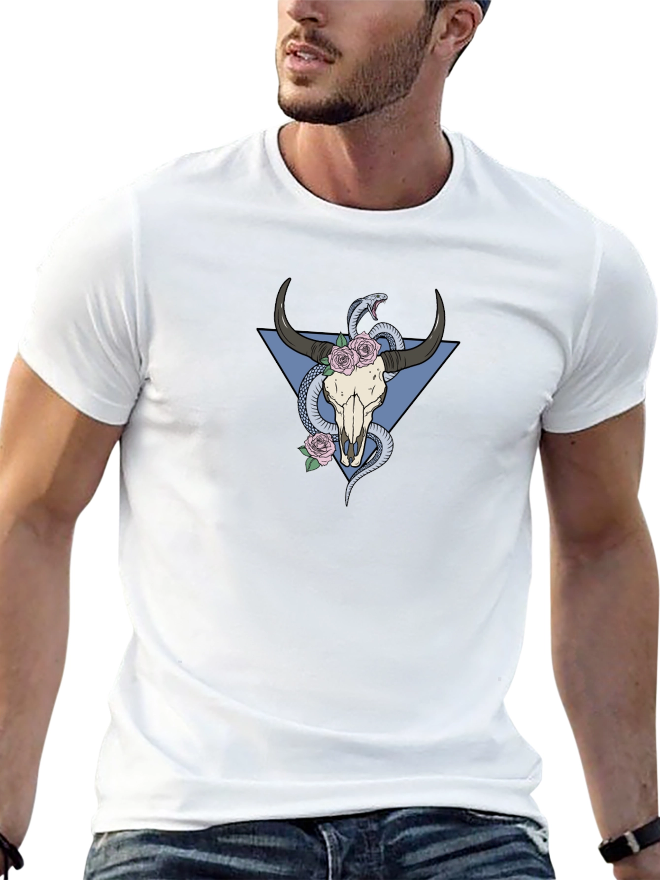 Skull & Snake Graphic T-Shirt - Cool Unique Design