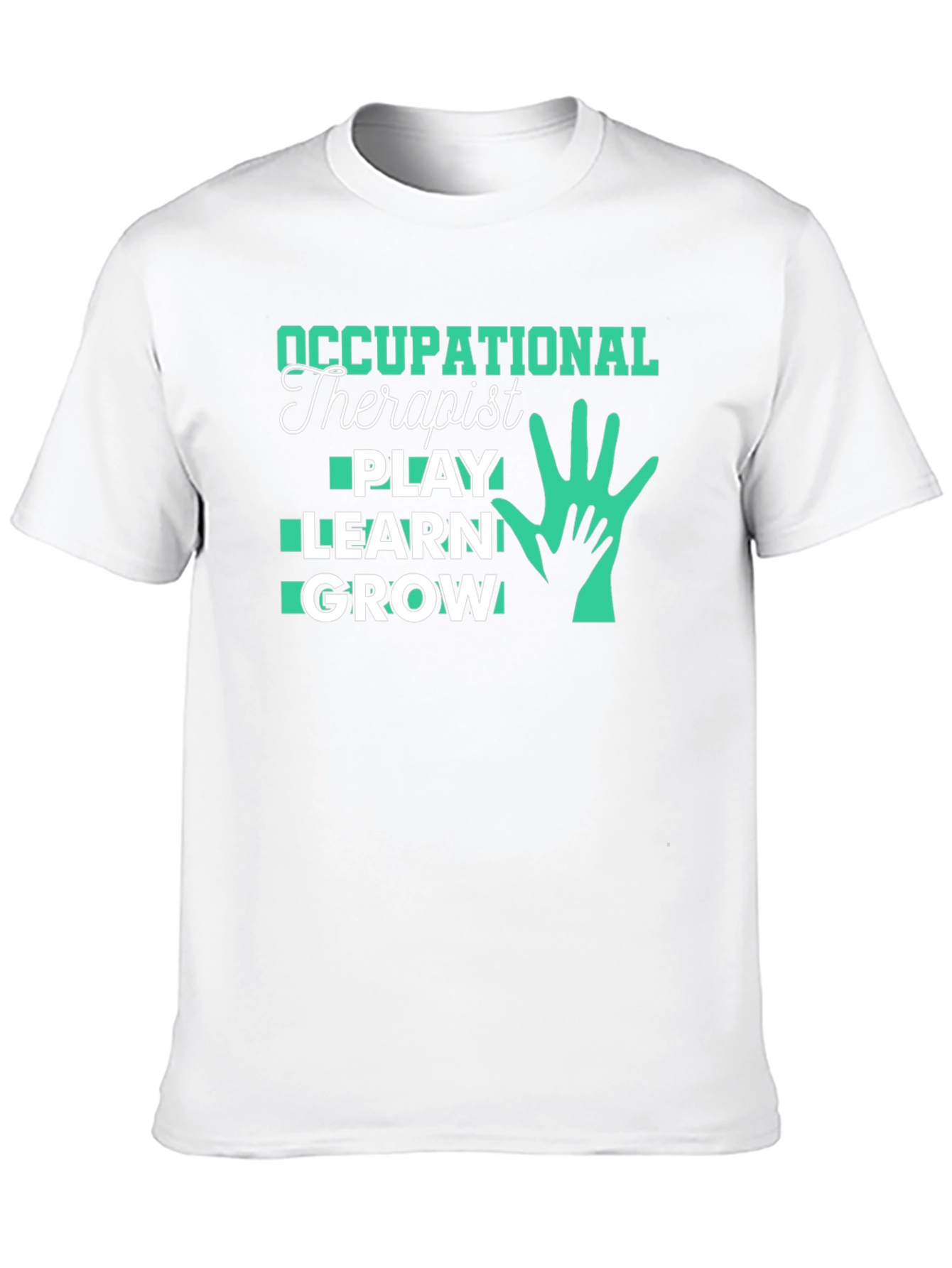 Occupational Therapist Play Learn Grow Black T-Shirt