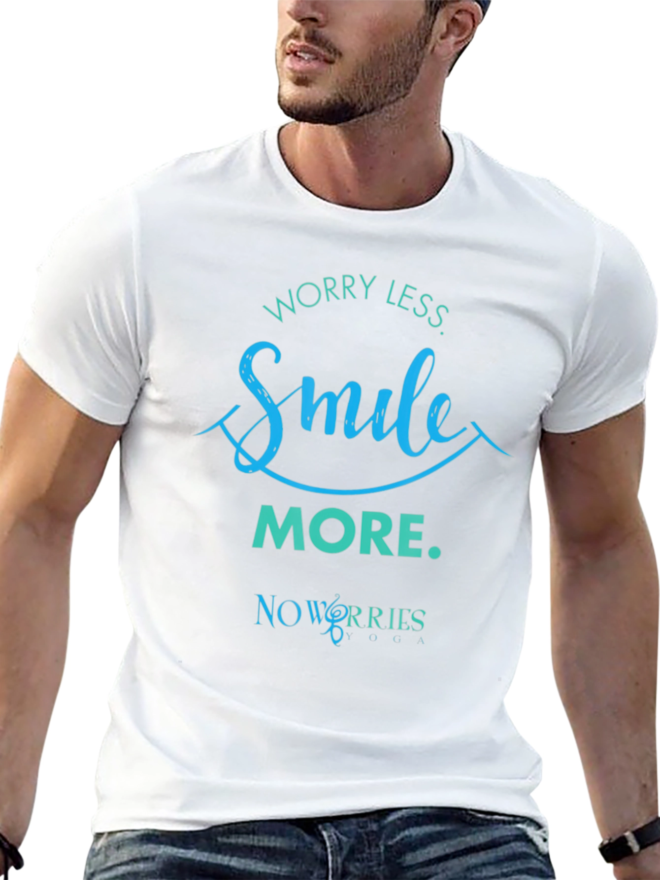 Worry Less Smile More Black Graphic Tee