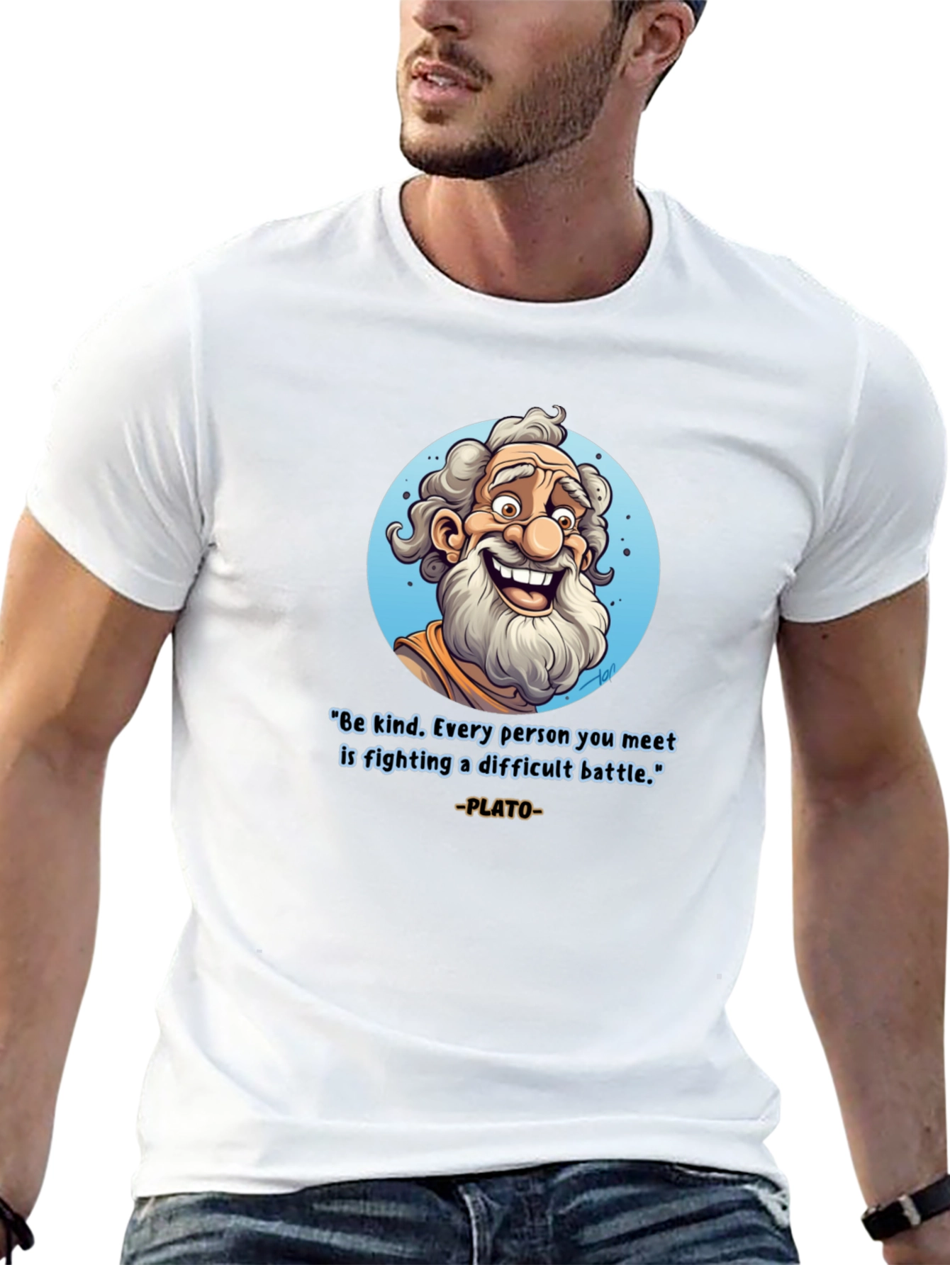 Philosophical Plato T-Shirt - Be Kind Graphic Tee