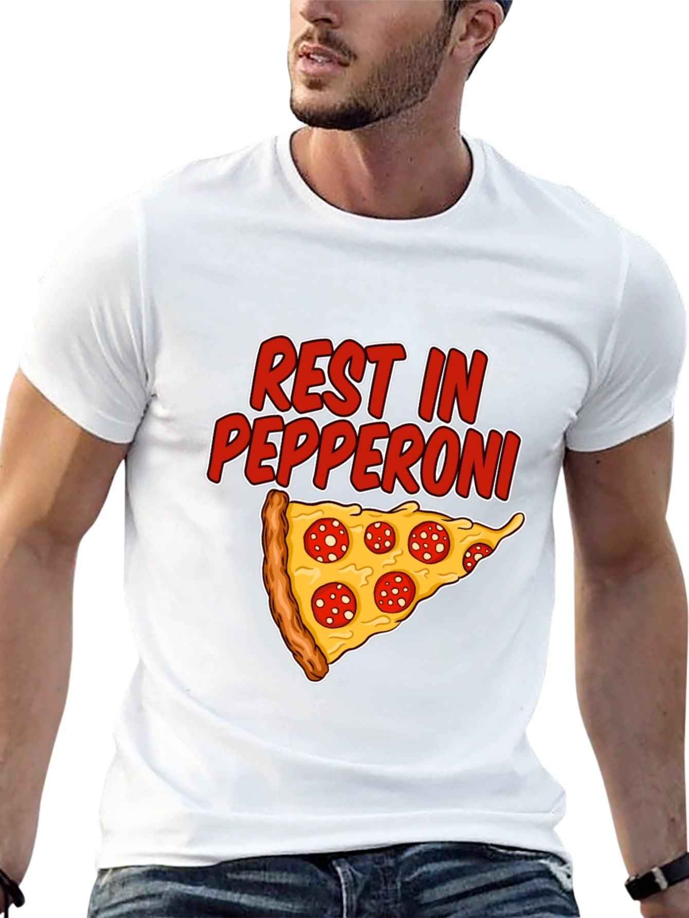 Rest In Pepperoni Funny Pizza Graphic T-Shirt