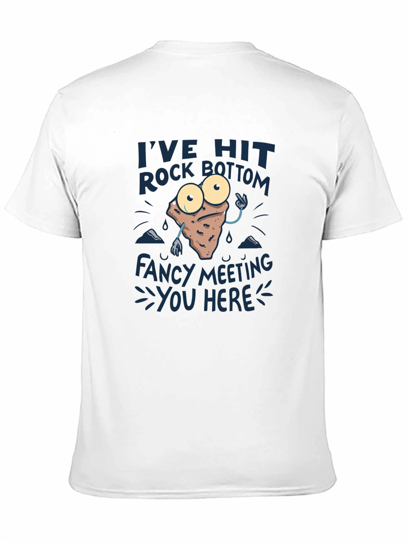 Rock Bottom Graphic Tee - Funny Mens Black T-Shirt