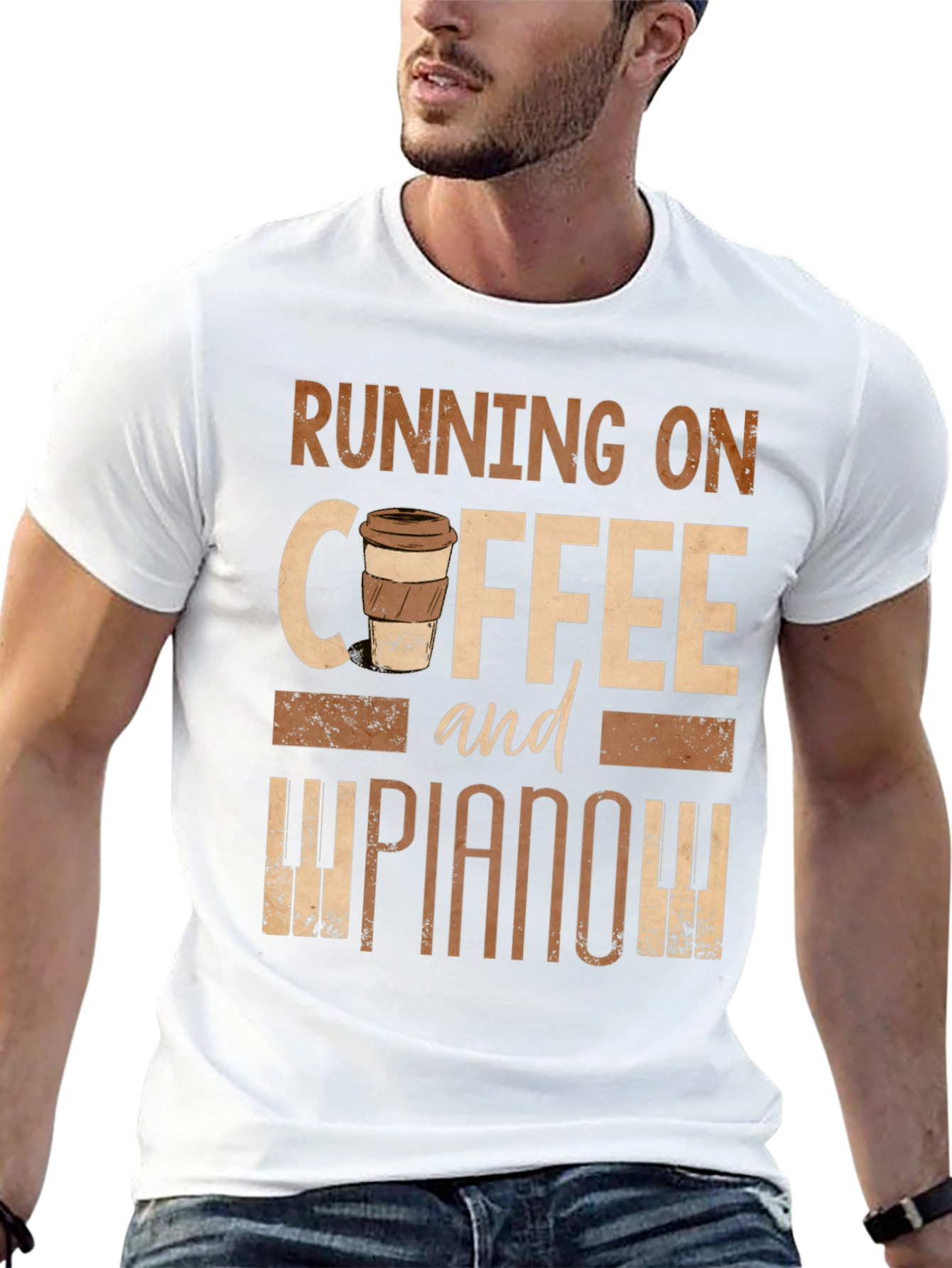Running on Coffee and Piano Tee