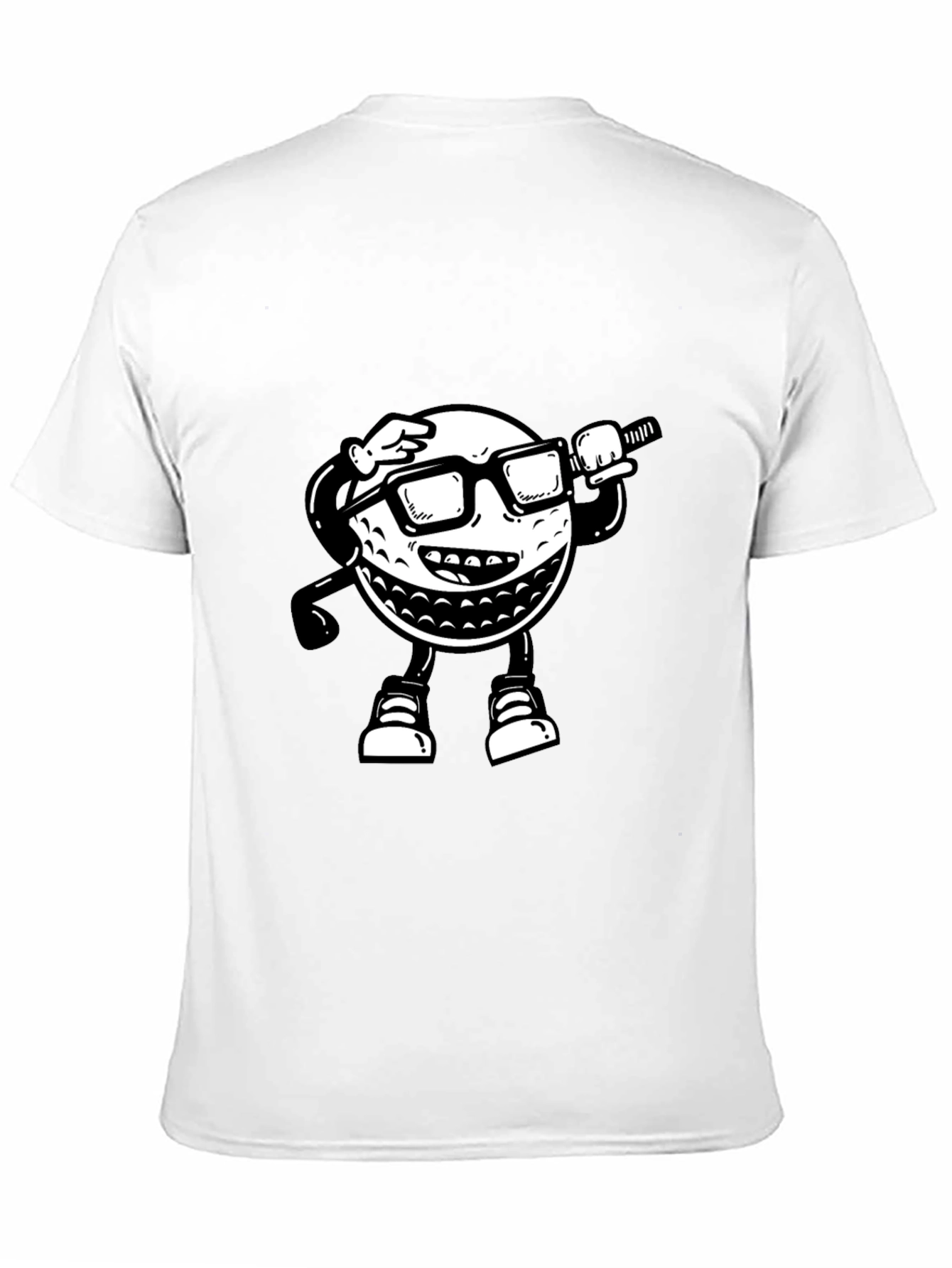 Golf Ball Cartoon T-Shirt - Black