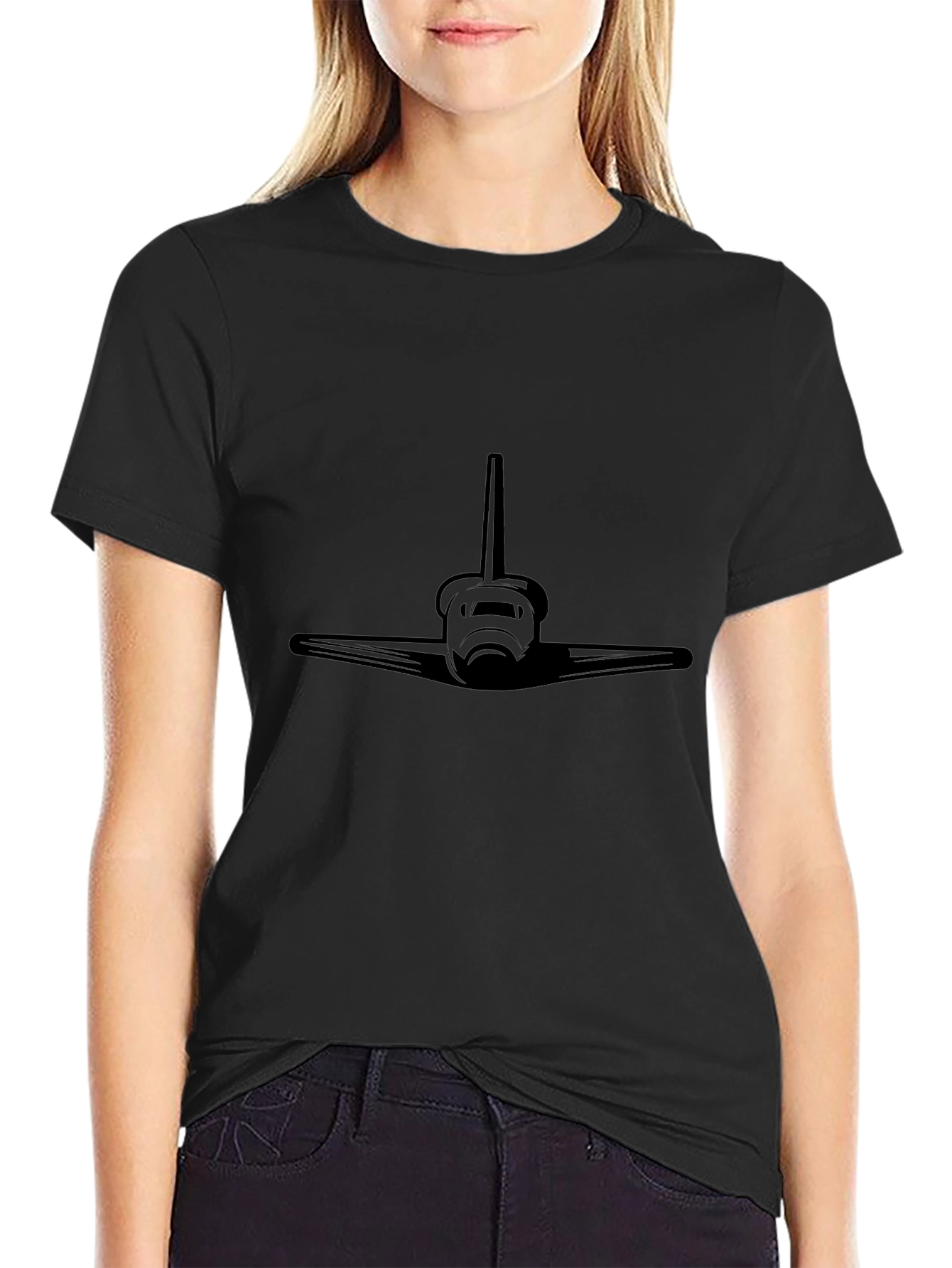 Space Shuttle Graphic Tee - Bold Black Shirt