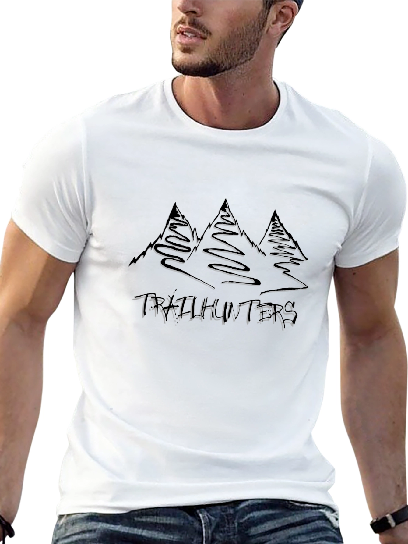 Trailhunters Black T-Shirt - Mountain Adventure