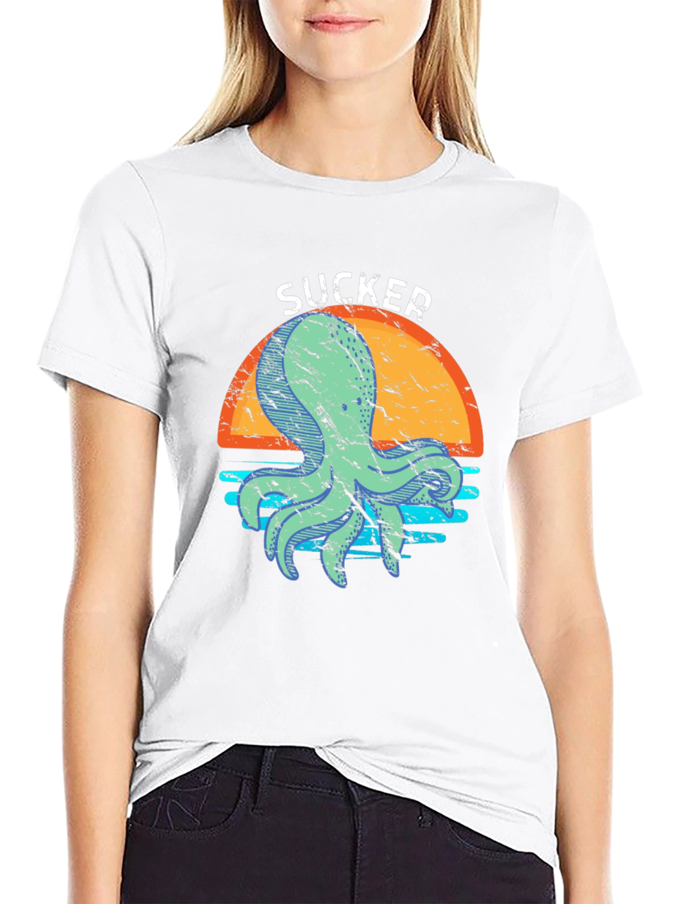 Sucker Octopus Graphic T-Shirt - Cool Sea Creature Tee