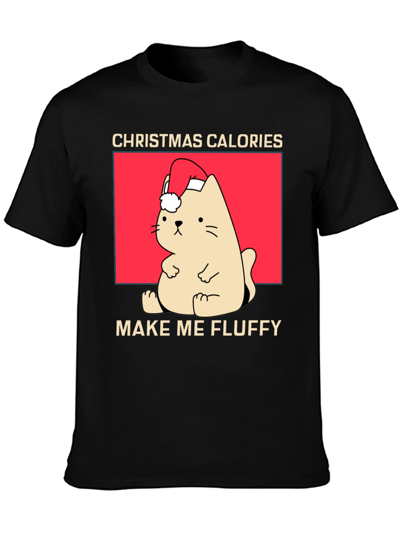 Christmas Cat Calories Fluffy T-Shirt