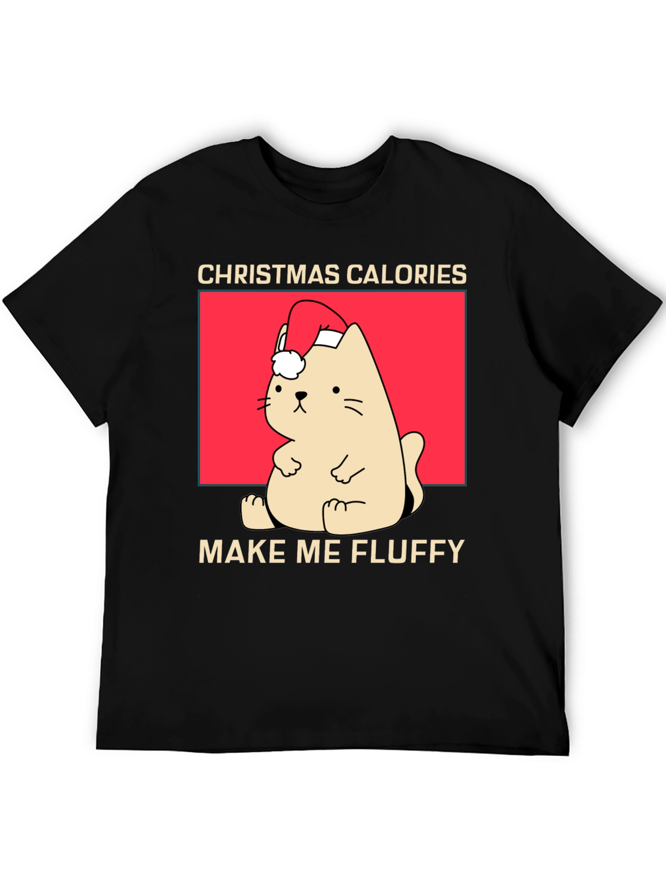 Christmas Cat Calories Fluffy T-Shirt