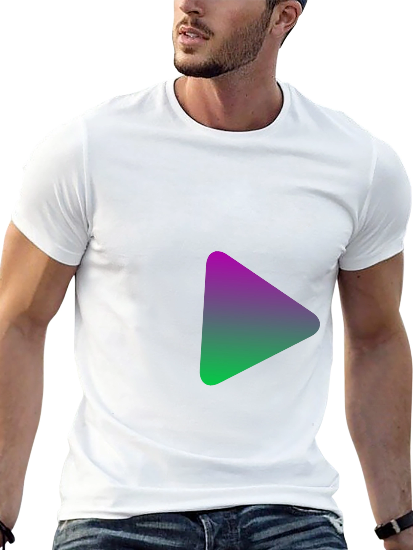 Gradient Triangle Black T-Shirt