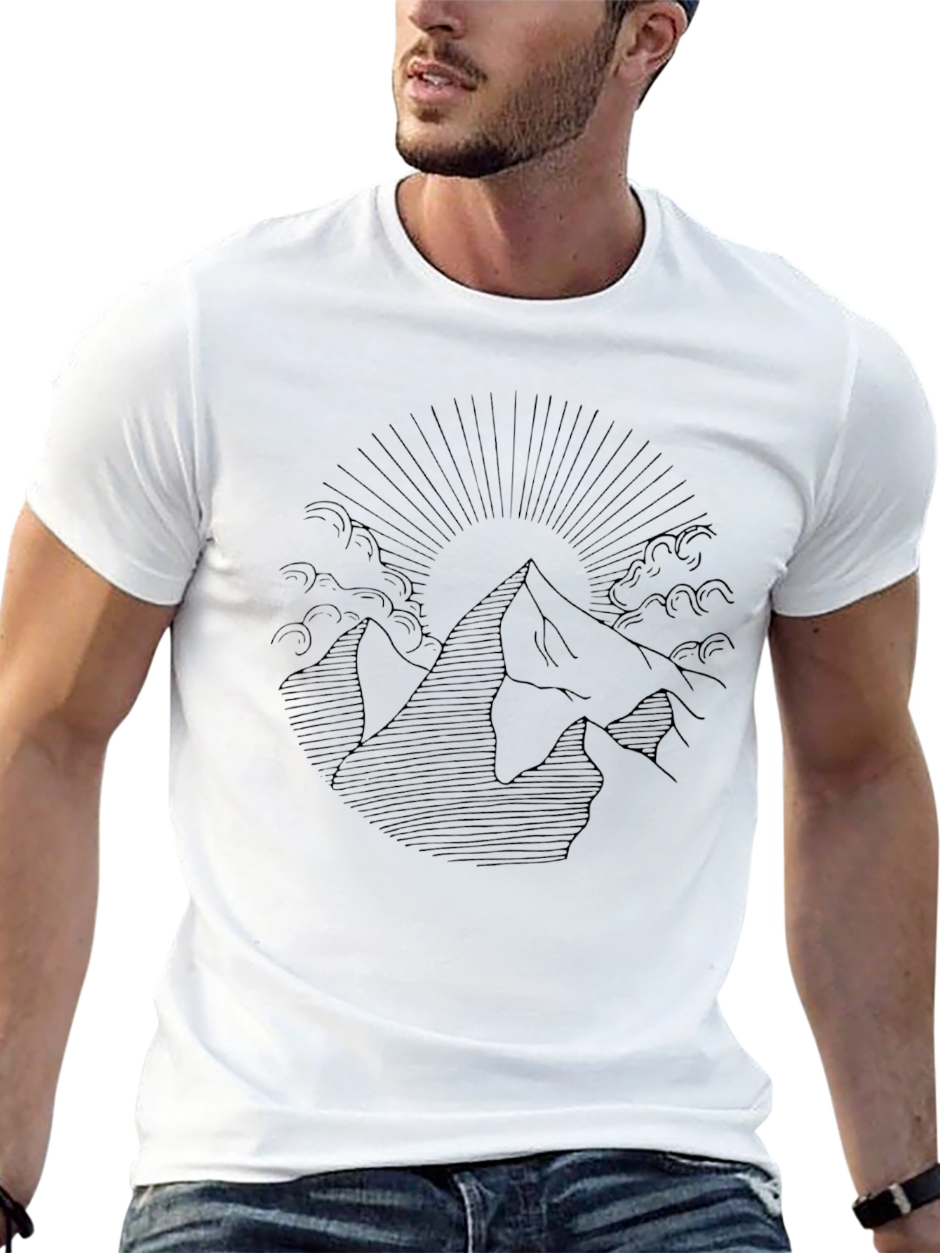Mountain Sunset Graphic Tee - Black