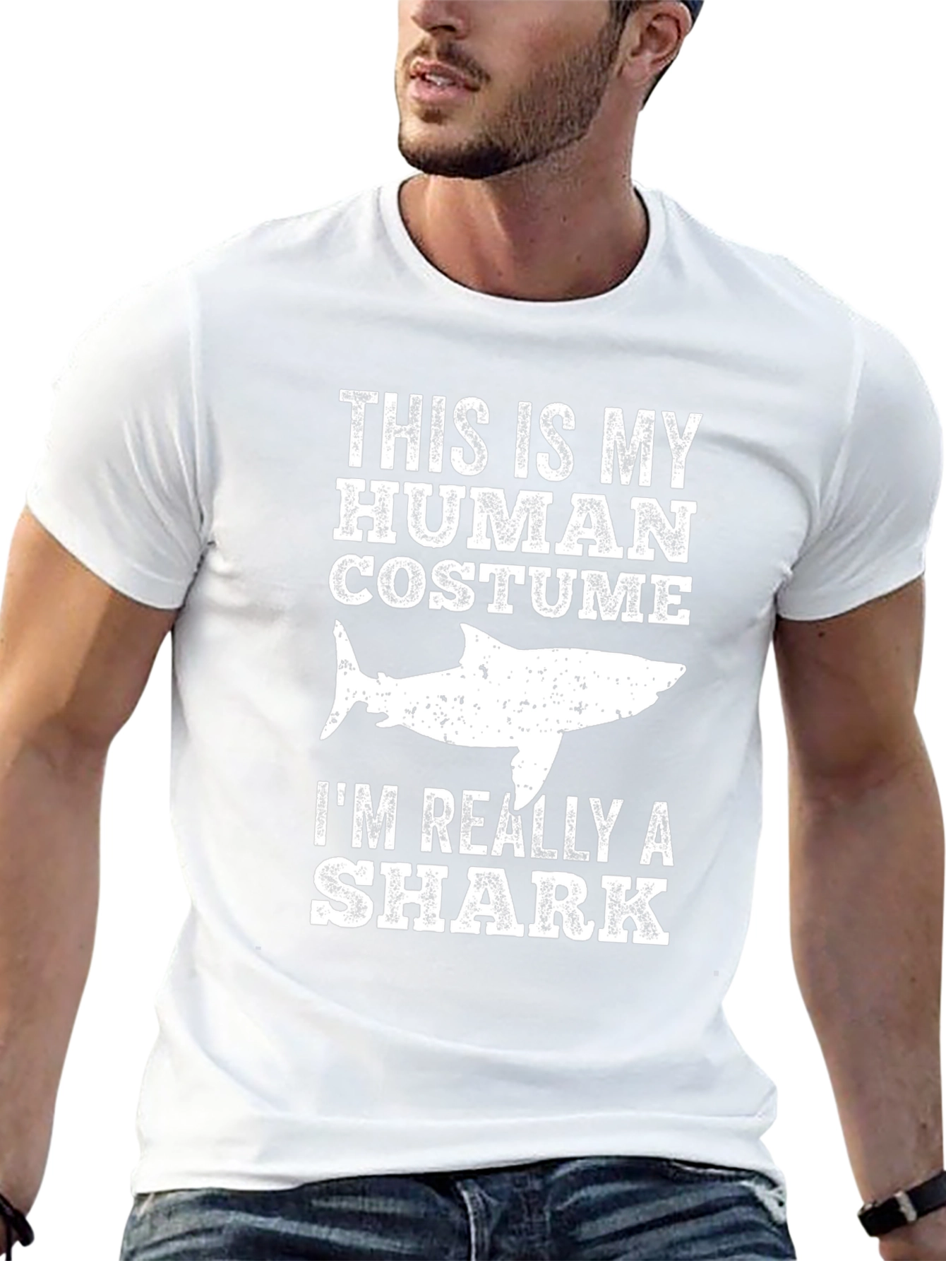 Human Costume Shark T-Shirt - Funny Graphic Tee