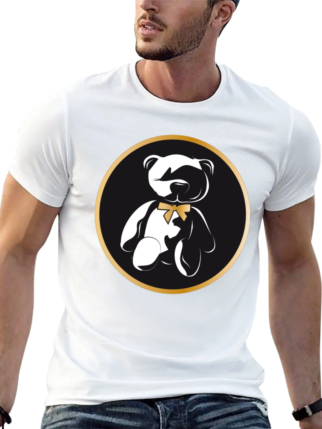 Teddy Bear Graphic T-Shirt - Stylish Black Tee