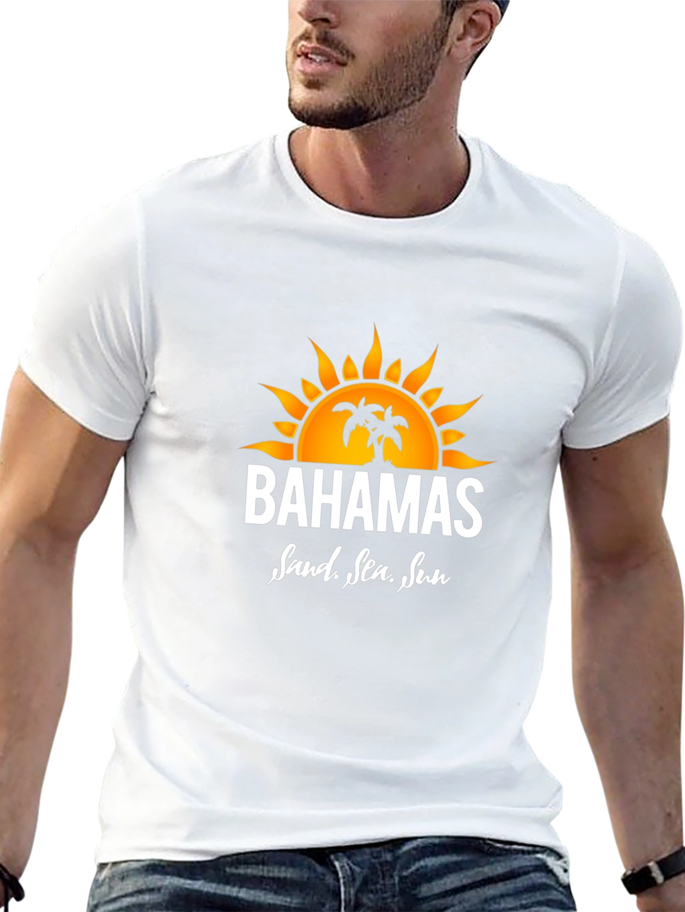 Bahamas Sand Sea Sun Graphic Tee - Black