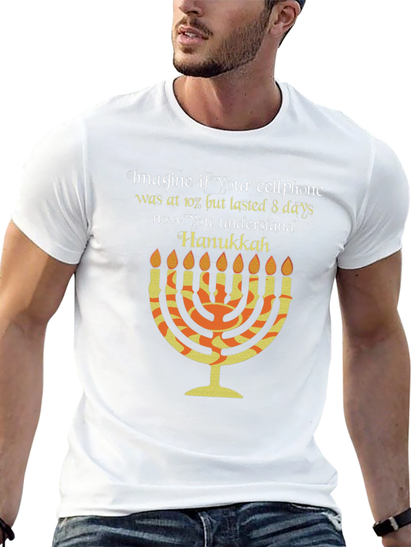 Hanukkah Cellphone T-Shirt: Festive Holiday Tee