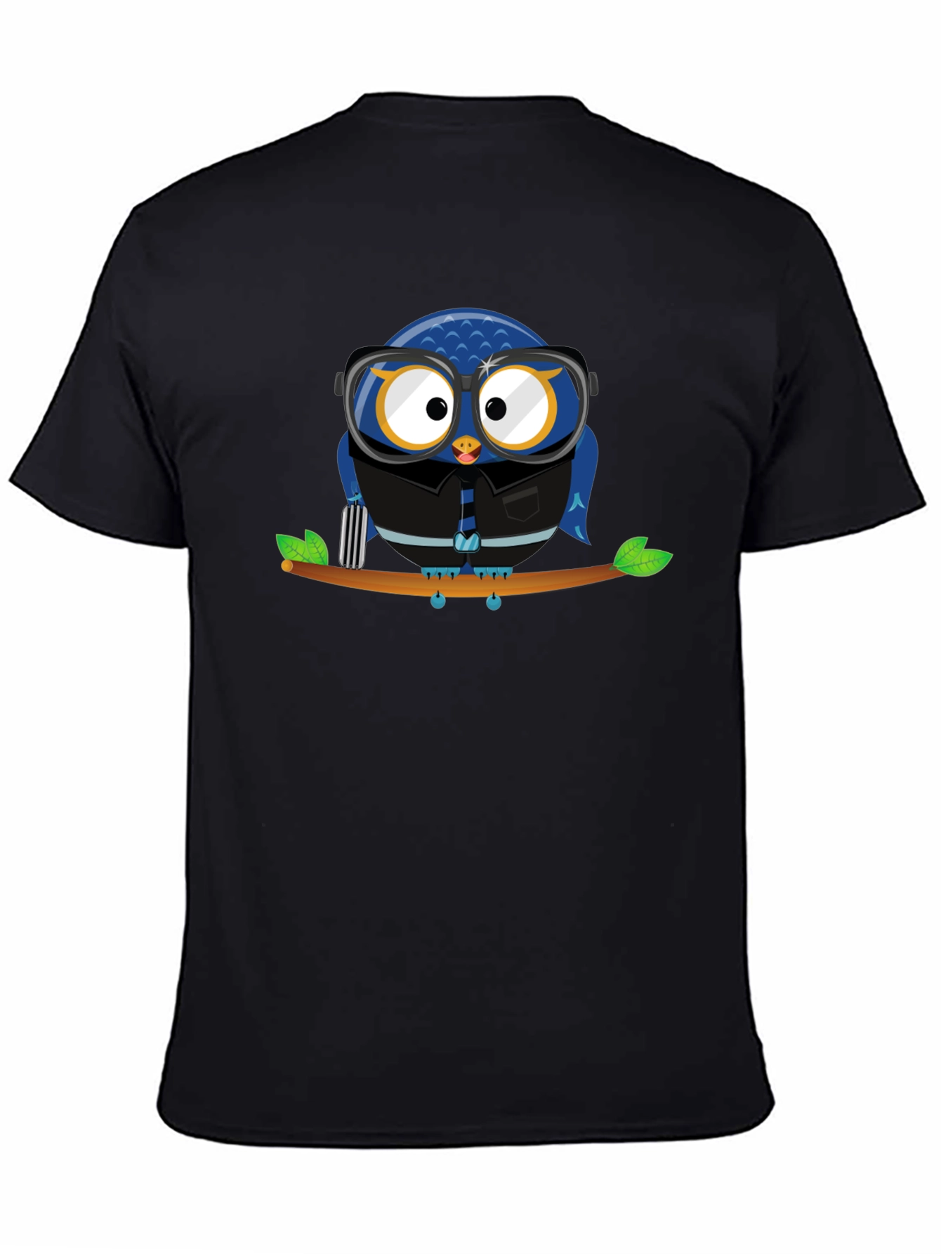 Owl Lover Graphic Tee - Black Cotton T-Shirt
